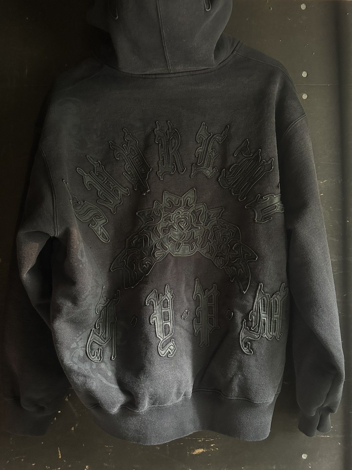Supreme SS25 Supreme Leather Appliqué Zip Up Hooded Sweatshirt Size US M / EU 48-50 / 2 - 4 Thumbnail