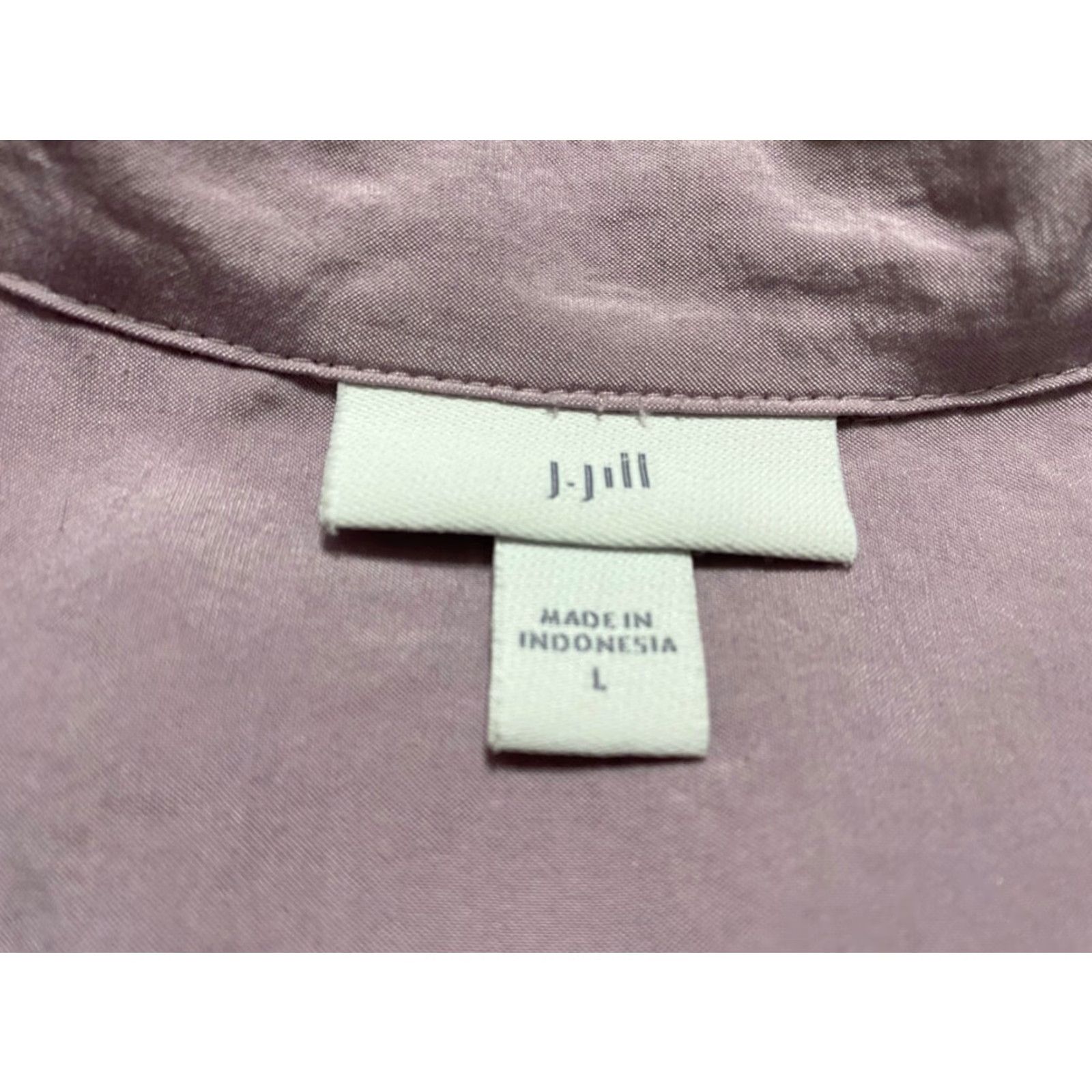 J. Jill J. Jill Womens Shirt L Purple Long Sleeve Collared Pullover Blouse Size L / US 10 / IT 46 - 5 Thumbnail