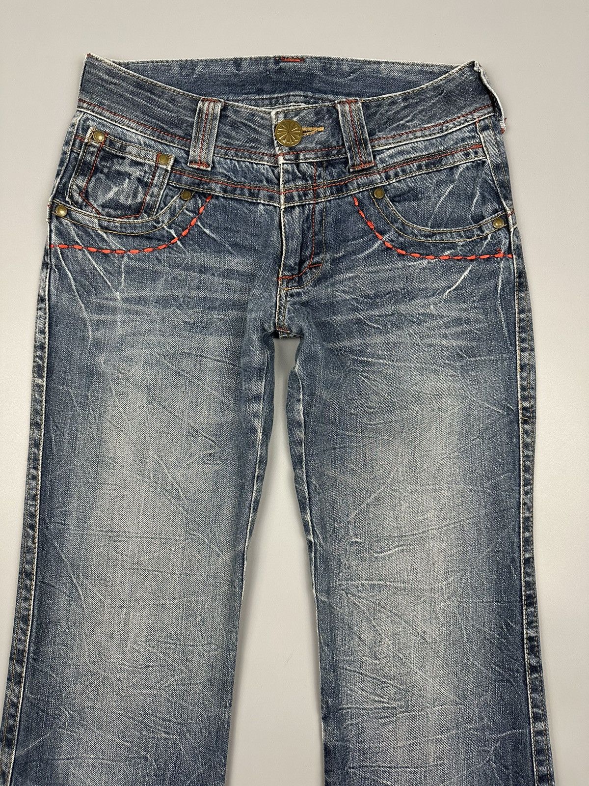 If Six Was Nine × Le Grande Bleu (L.G.B.) Japanese Style Embroidered Flared Jeans Size US 27 - 5 Thumbnail