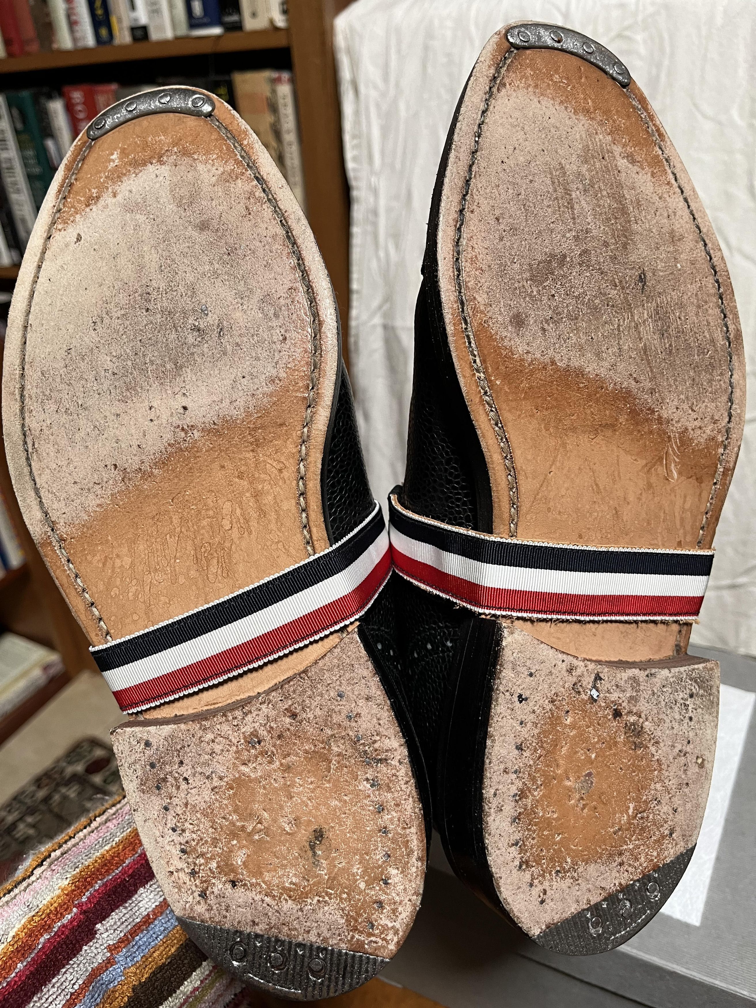 Thom Browne Pebbled Oxford Brogues with Signature Grosgrain Belts Size US 8 / EU 41 - 5 Thumbnail