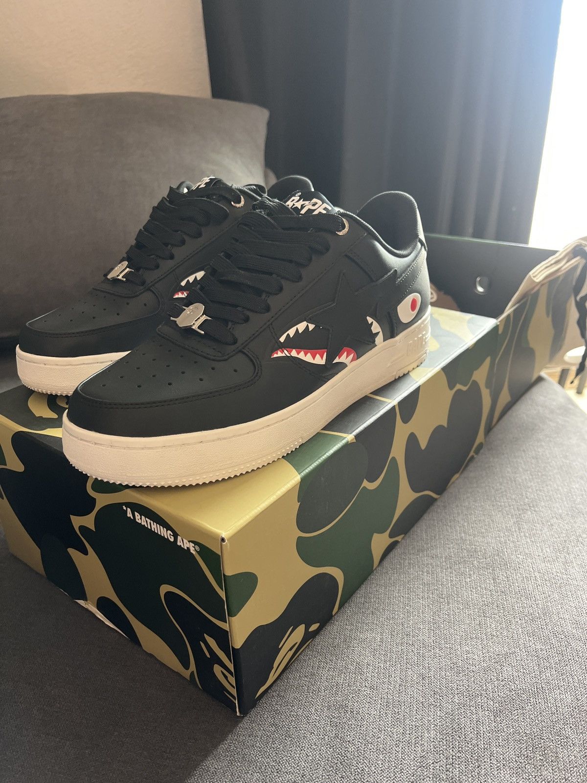 Bape BAPESTA SHARK “m2” BLACK Size US 9 / EU 42 - 12 Thumbnail