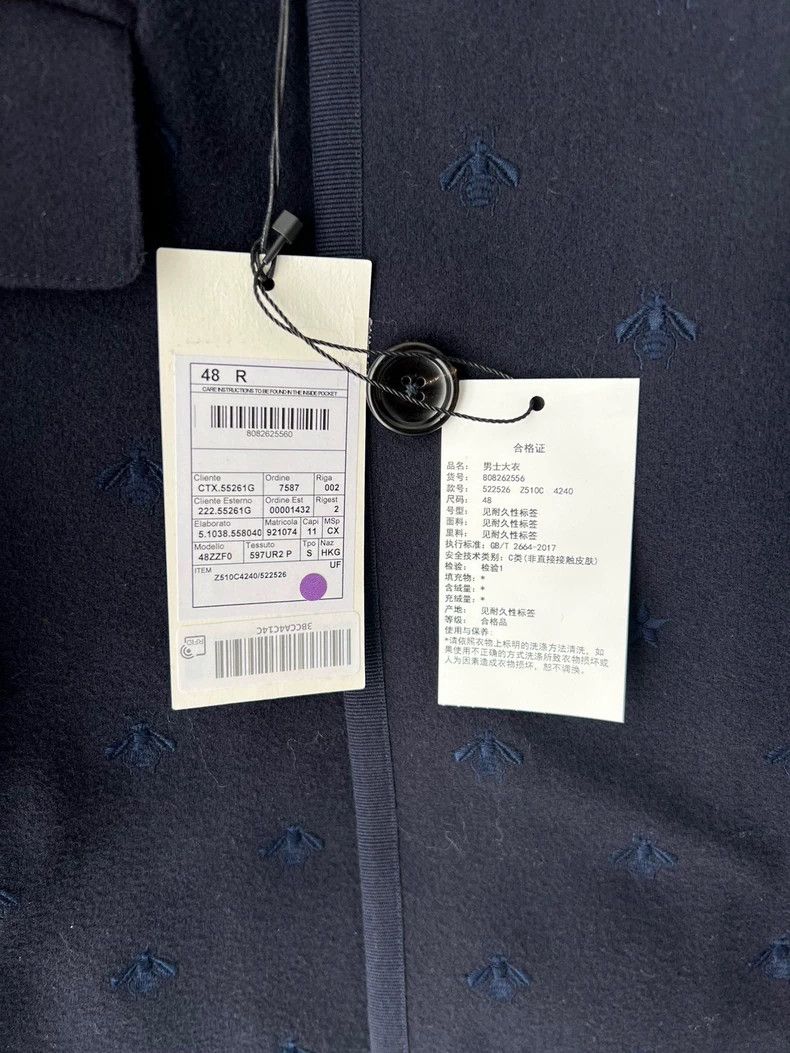 Gucci Gucci Bee embroidered wool coat Size US M / EU 48-50 / 2 - 5 Thumbnail