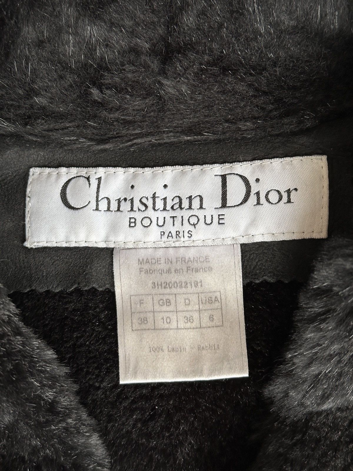 Christian Dior Monsieur 2003 DIOR John Galliano Rabbit Fur Black Strap Coat Jacket Size M / US 6-8 / IT 42-44 - 17 Thumbnail