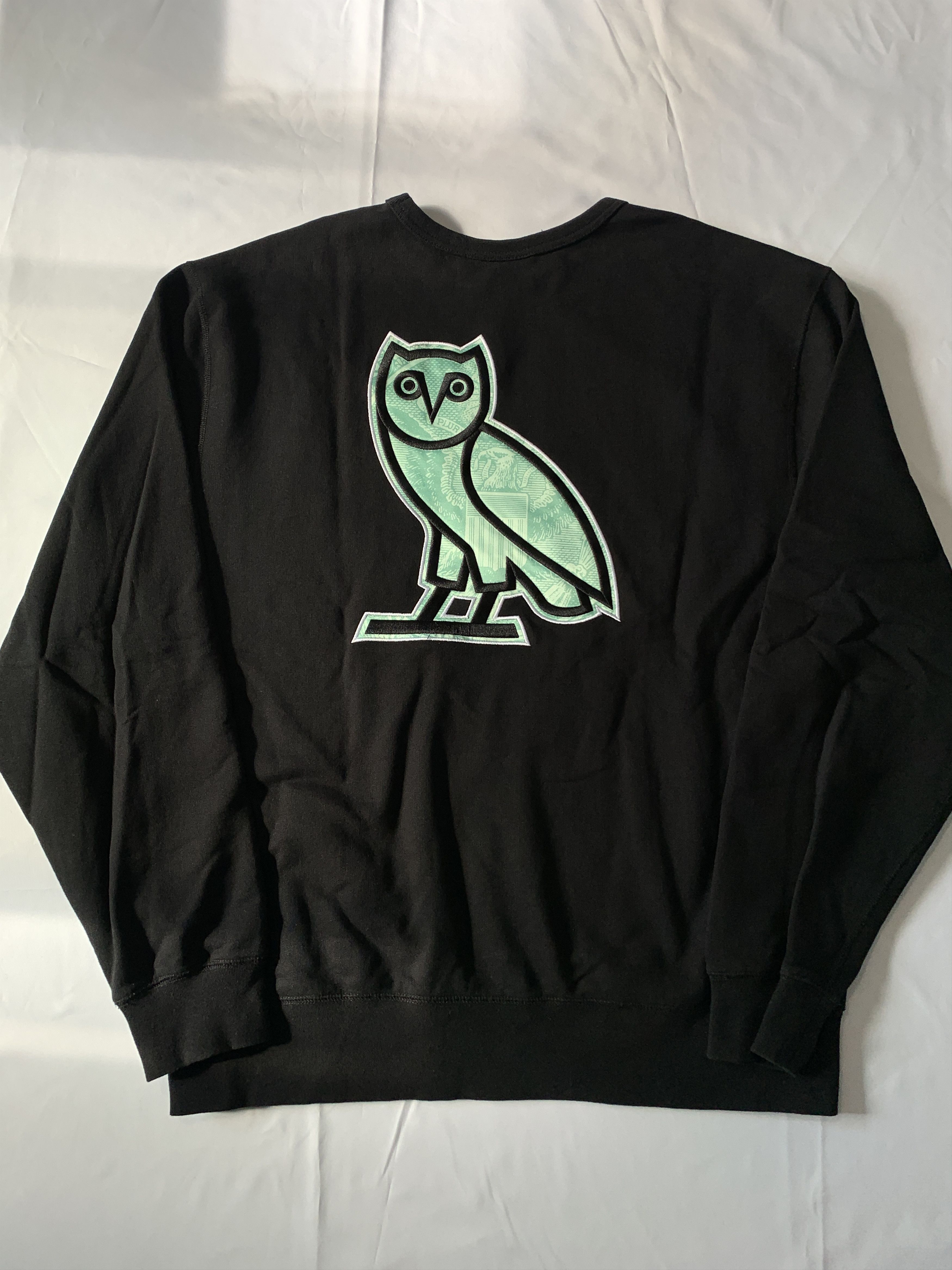 Drake OVO Embroidered OG Owl Dollar Sign Banknote Crewneck Size US XL / EU 56 / 4 - 1 Thumbnail