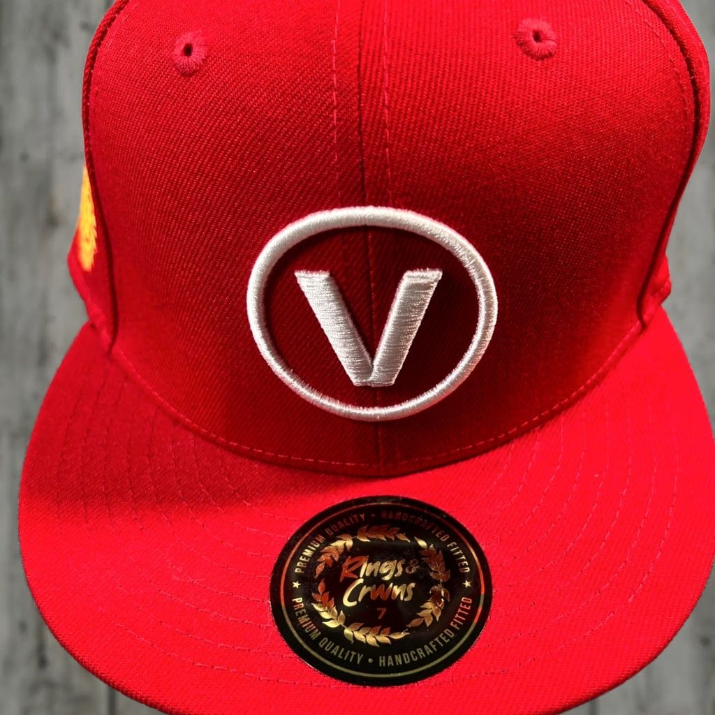 Logo 7 Rings & Crwns Fitted Hat Mens 7 Red Campeones 1947 V Logo Flat Bill Cap Size ONE SIZE - 1 Thumbnail