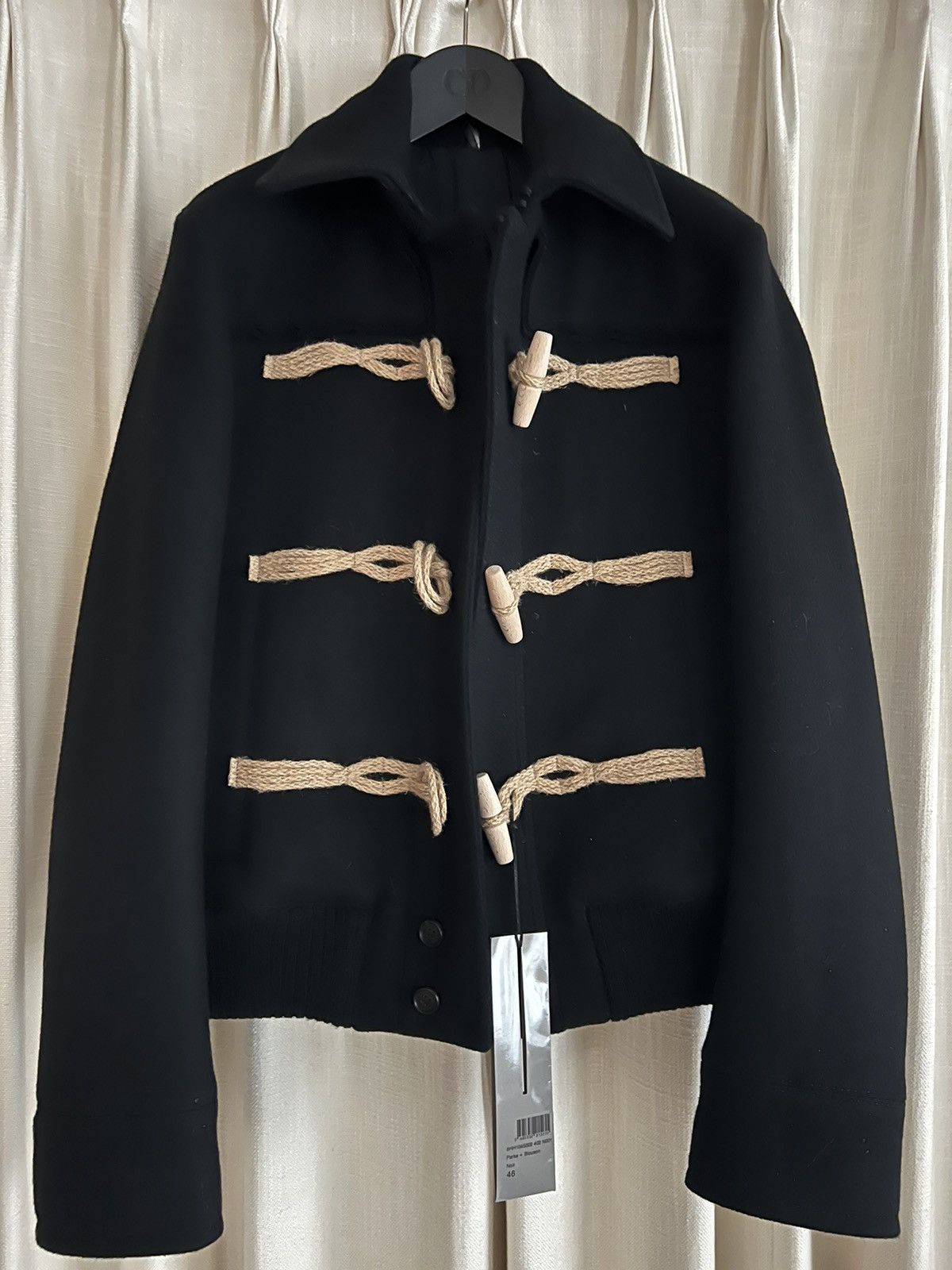 image of Dior Mens Sailor Rope Toggle Jacket in Black (Size Small)