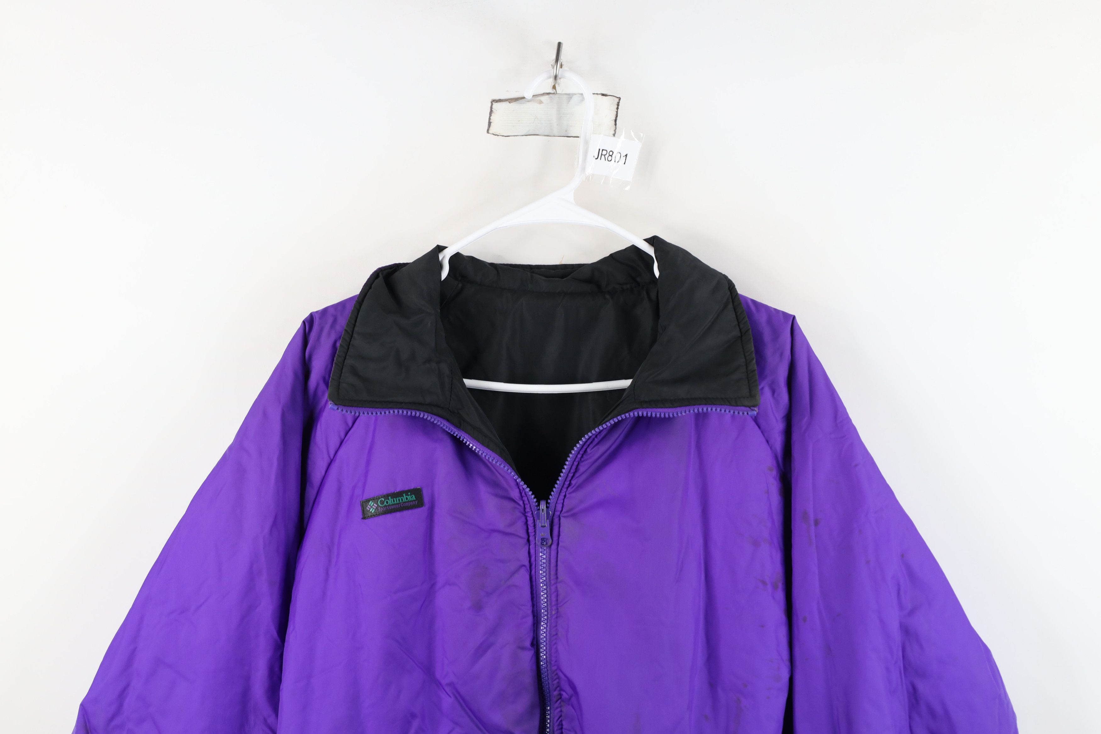 Columbia Vintage 90s Columbia Reversible Bomber Jacket Black Purple Size US L / EU 52-54 / 3 - 13 Thumbnail