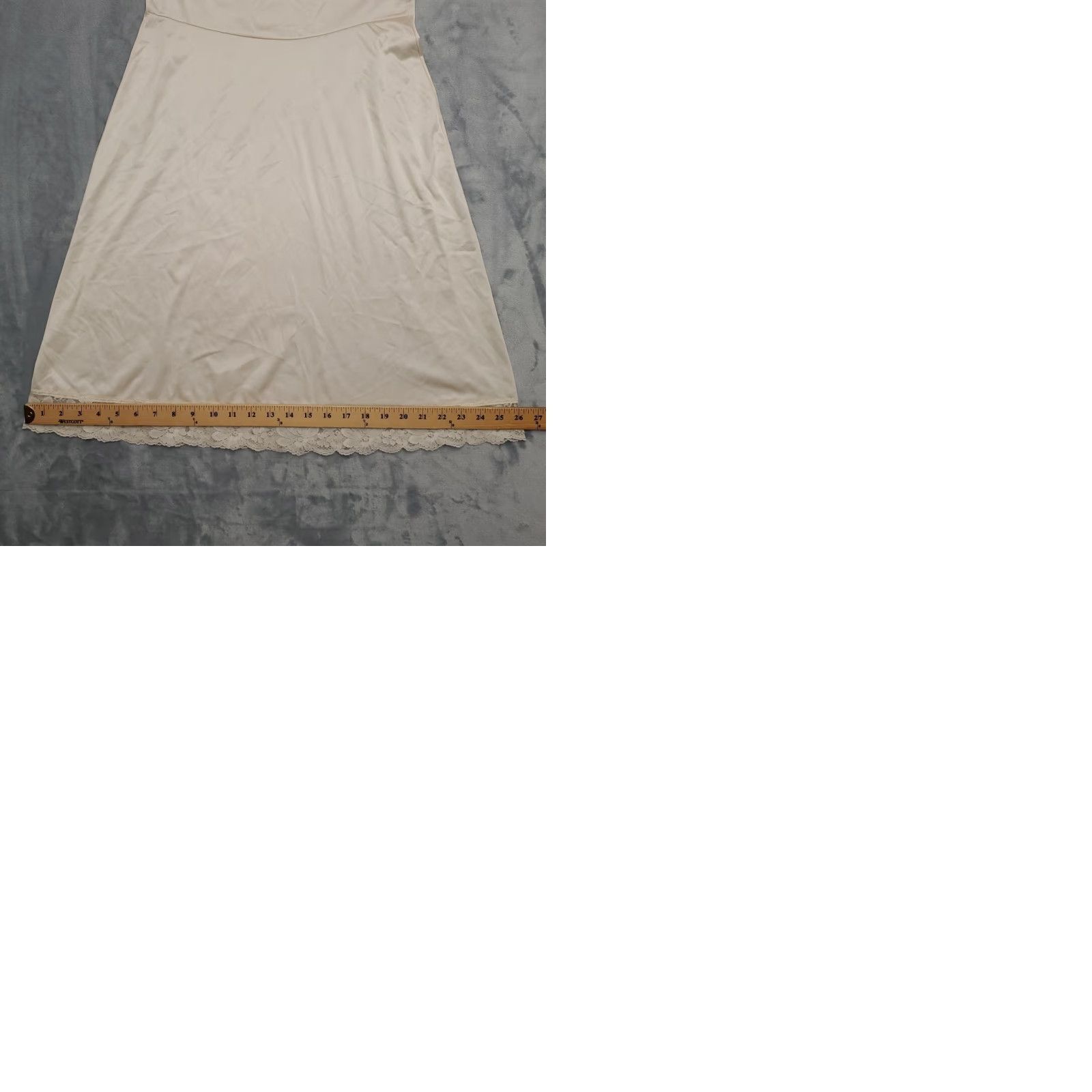 Vintage VINTAGE Lorraine Nightgown Womens 36 Tall Beige Nylon Lace Romantic Cottagecore Camisole Sleeveless Shirt Dress Womens Lace Size ONE SIZE - 9 Thumbnail