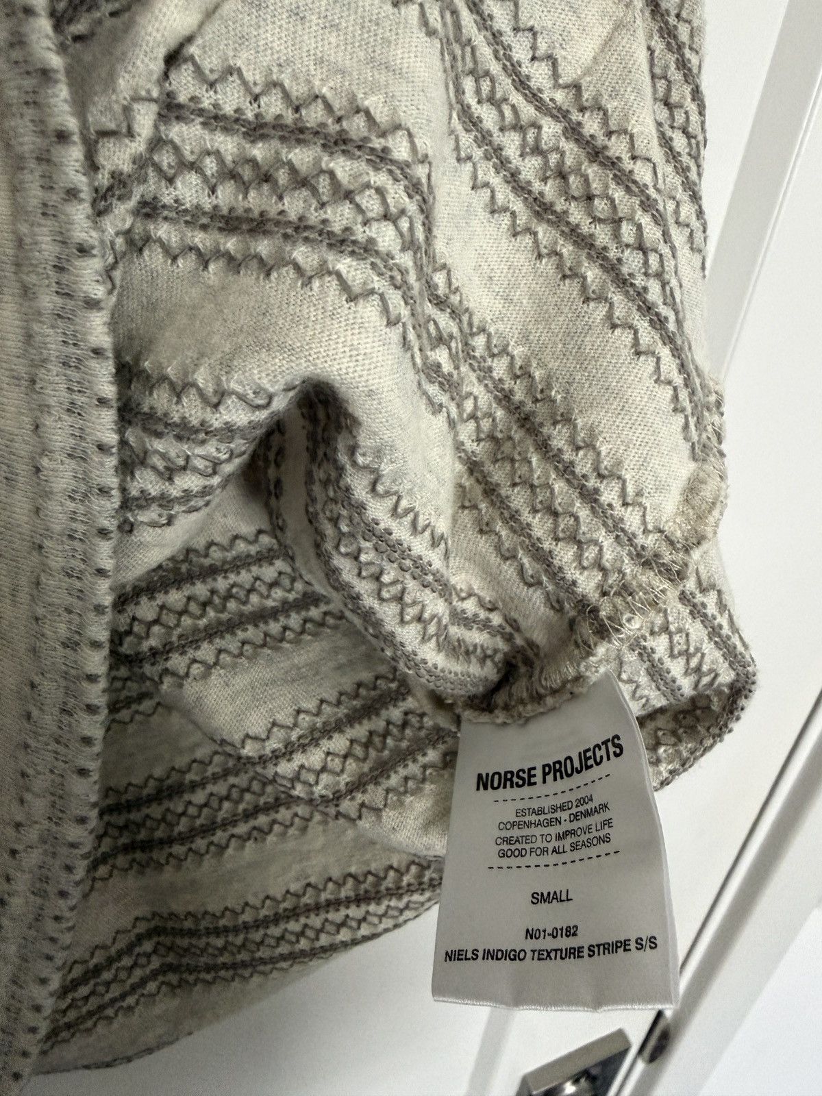 Norse Projects Norse Projects Niels Indigo Texture Stripe T Shirt Size US S / EU 44-46 / 1 - 4 Thumbnail