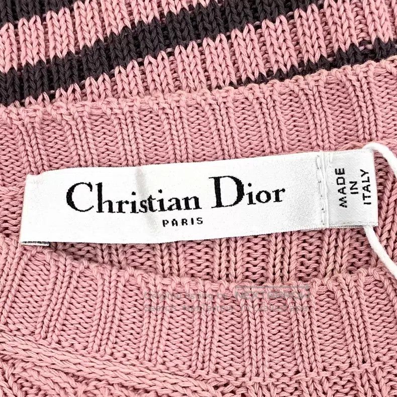 Dior Dior Pink striped logo letter inlaid cotton round-neck sho Size XS / US 0-2 / IT 36-38 - 6 Thumbnail