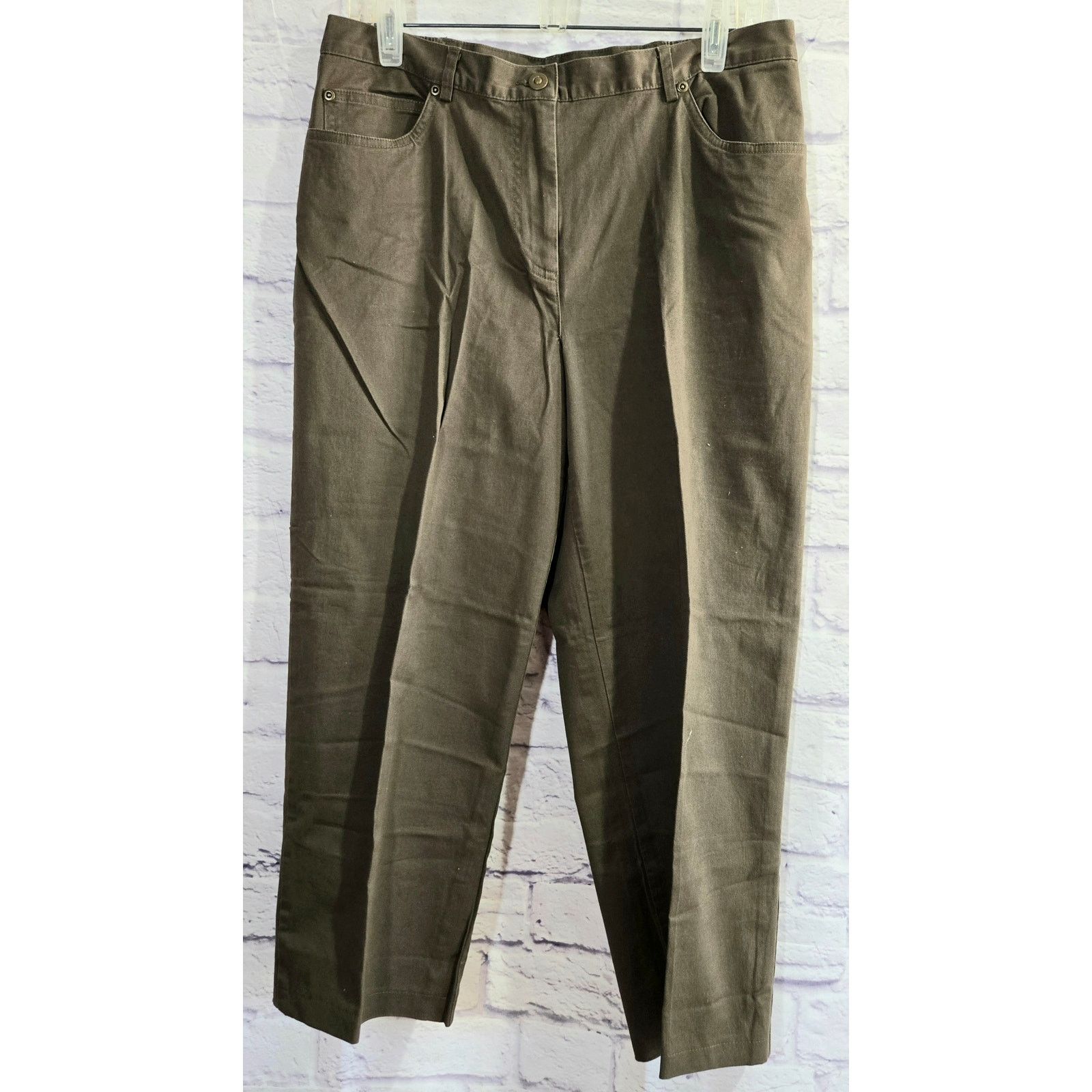 Other Ruby Rd. Brown Flat Front Ankle Pants 12 Lightweight Stretch Size 34" / US 12 / IT 48 - 1 Thumbnail