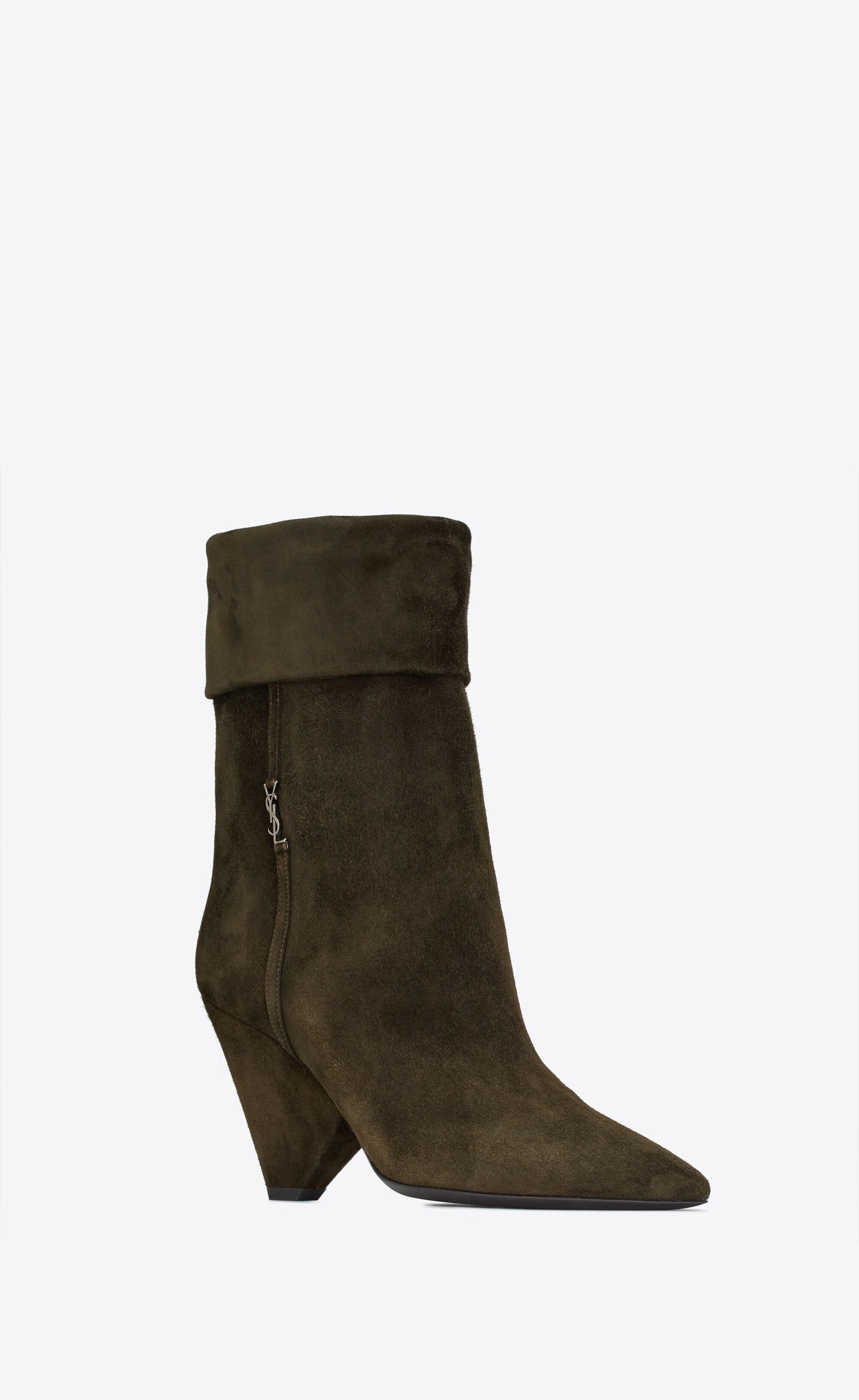 Saint Laurent Paris o1tp1o1224 Niki Booties In Suede in Brown Size US 5 / IT 35 - 2 Thumbnail