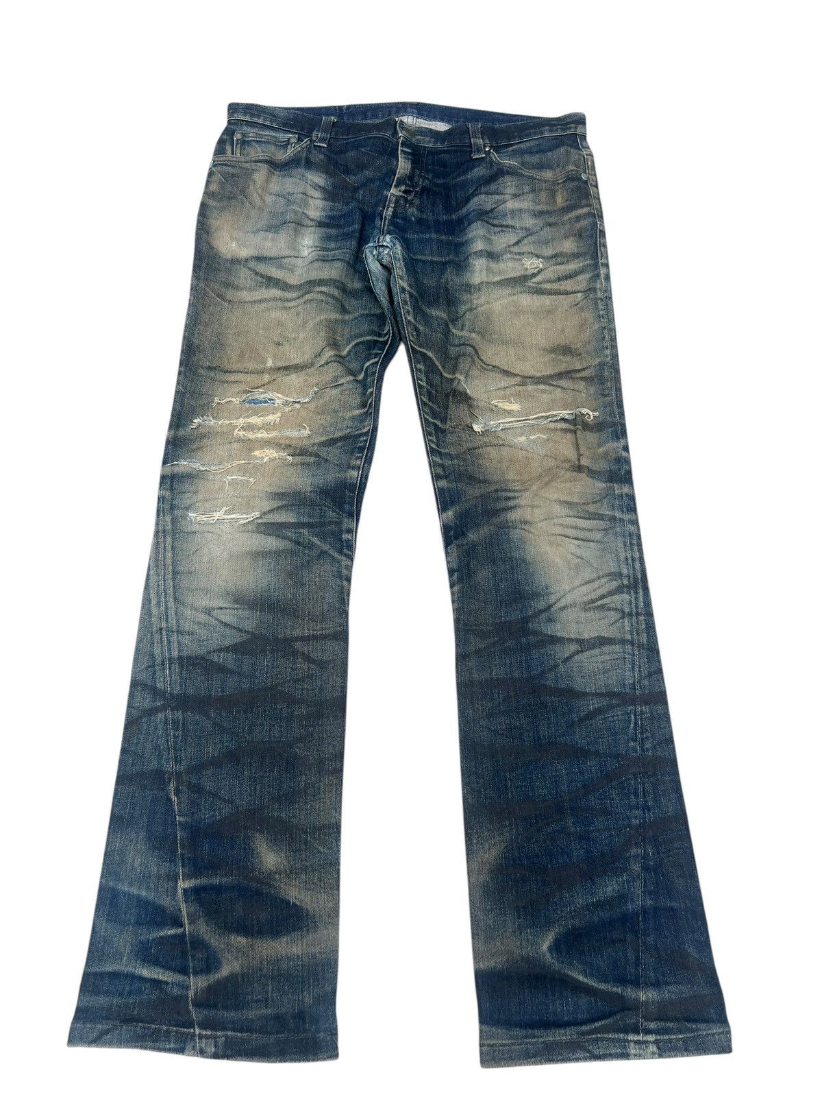 Tornado Mart Trashed Tornado Mart Japan Dirty Muddy Denim Jeans Distress Size US 33 - 1 Thumbnail