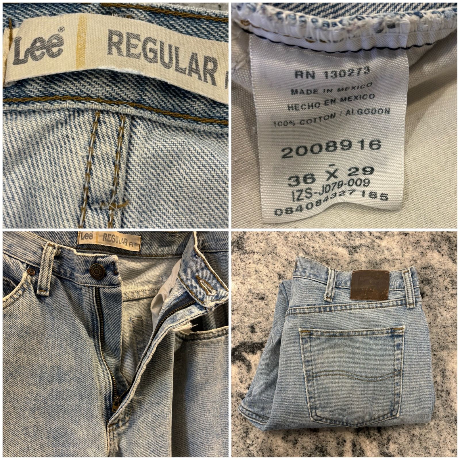 Lee 90s Lee Distressed Regular Straight Jeans Light Wash, 36X29 Size US 36 / EU 52 - 7 Thumbnail