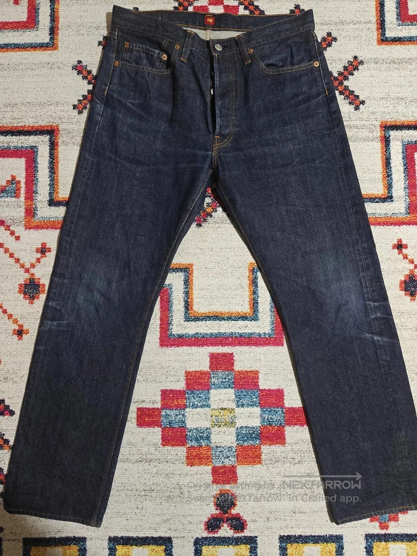 RESOLUTE RESOLUTE 710 Retro Slim Straight Raw Denim Jeans. Size US 34 / EU 50 - 2 Thumbnail