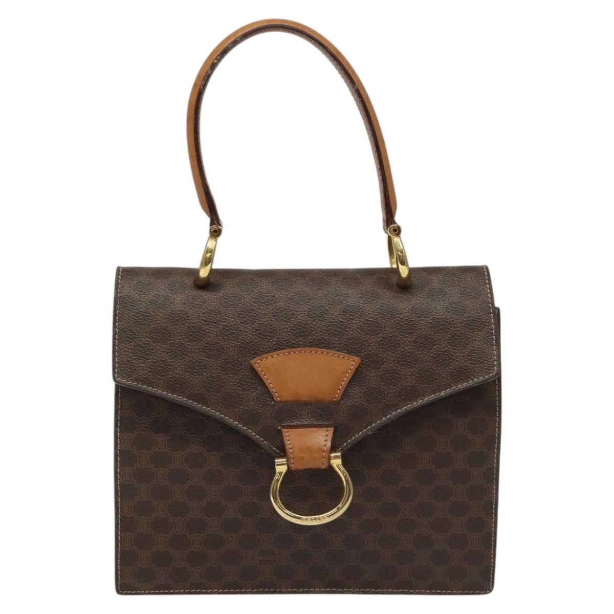 Celine CELINE Macadam Canvas Hand Bag Pvc Leather Brown Gold Size ONE SIZE - 2 Thumbnail