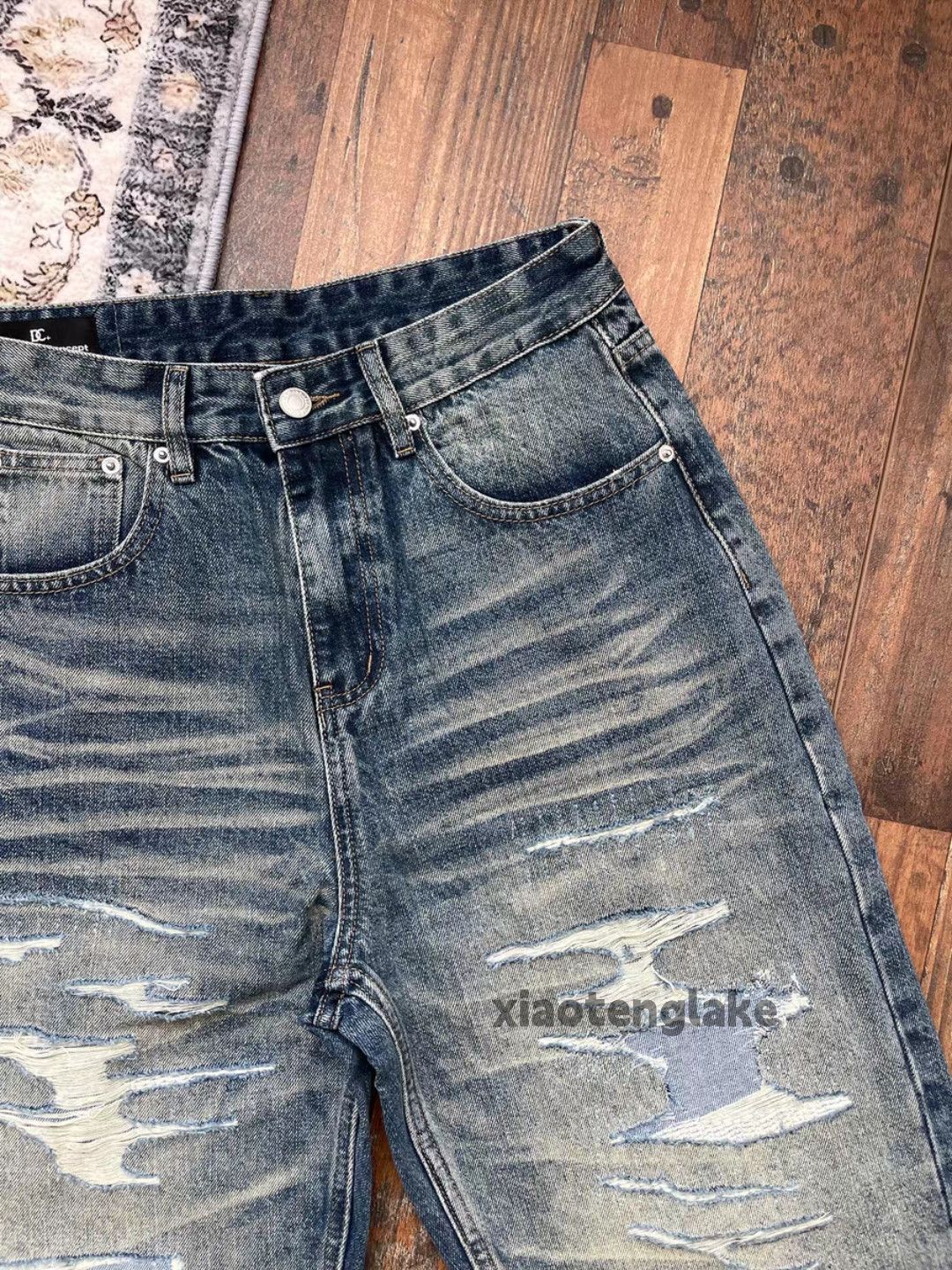 Jean xtl vintage washed faded ripped damaged hiphop jeans Size US 32 / EU 48 - 6 Thumbnail