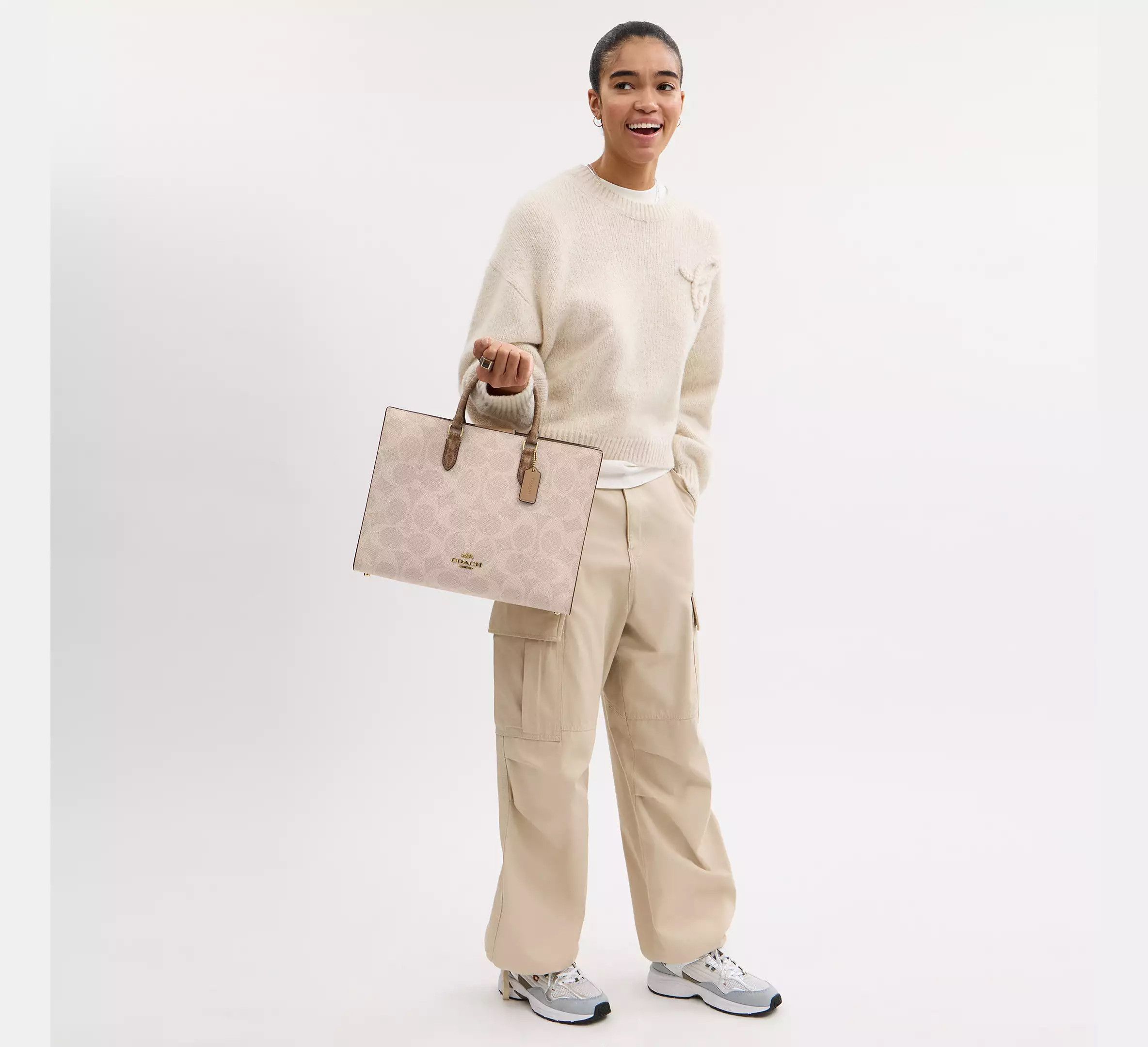 Coach Maggie Tote Bag In Blocked Signature Canvas CY677 Size ONE SIZE - 7 Thumbnail