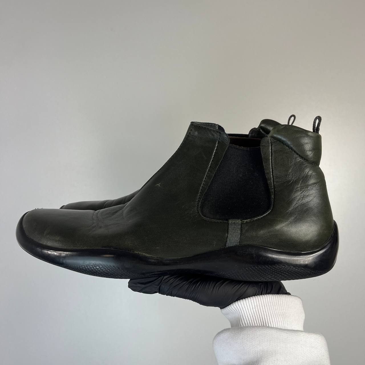 Prada PRADA Men’s Leather Chelsea Boots Green EU 43 / US 9.5 Size US 9.5 / EU 42-43 - 10 Thumbnail
