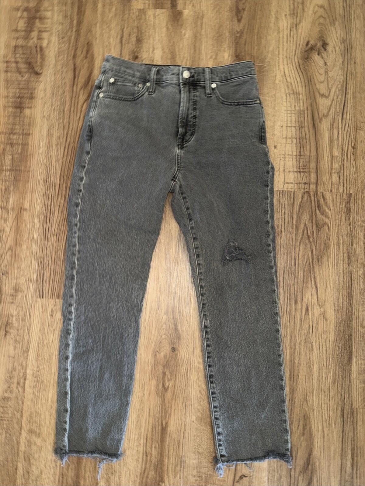 Madewell Madewell The Perfect Vintage Jeans Gray Distressed Raw Hem Size 26" / US 2 / IT 38 - 2 Thumbnail