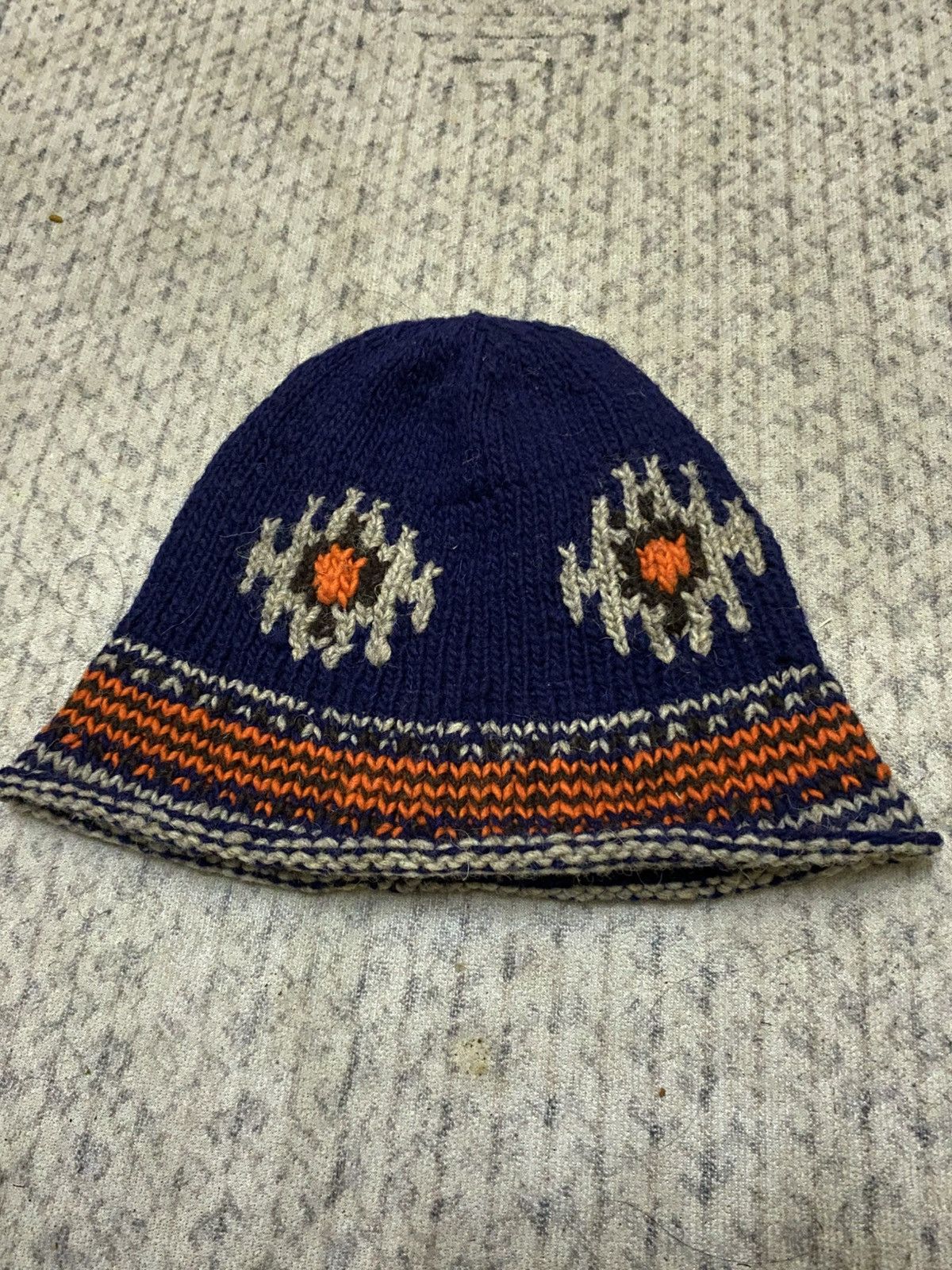 Aztech Mountain × Japanese Brand × Native GAIJIN MADE AZTEC ORTEGA KNIT BEANIE HAT MADE IN PERU Size ONE SIZE - 4 Thumbnail