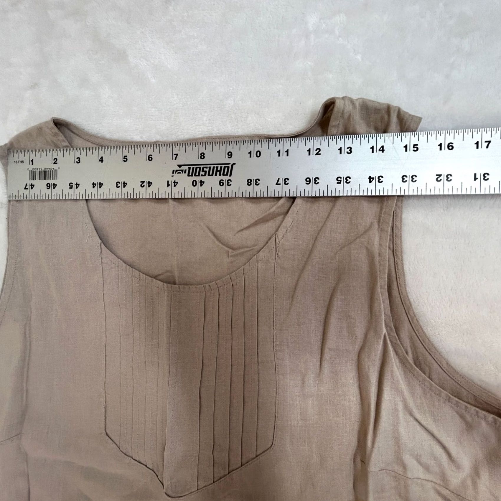 Vintage LaNaturelle Tank Top Womens Beige 100% Linen Sleeveless Casual XXXL Size XXL / US 16-18 / IT 52-54 - 6 Thumbnail