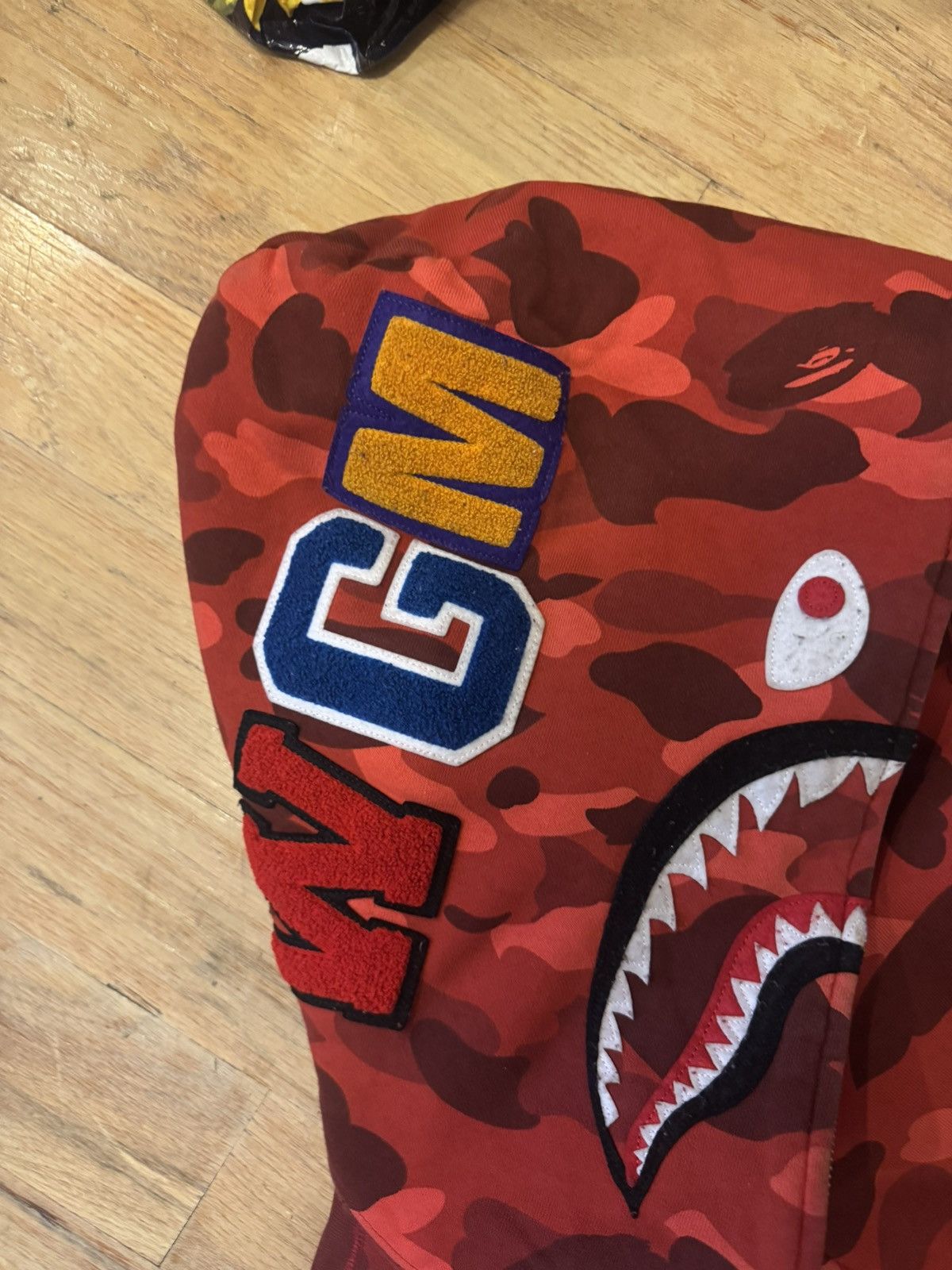 Bape Red Shark Bape Hoodie Size US XL / EU 56 / 4 - 3 Thumbnail