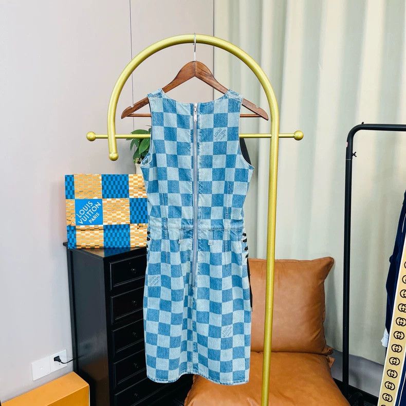 Louis Vuitton Louis Vuitton Blue checkerboard dress Size XS / US 0-2 / IT 36-38 - 2 Thumbnail