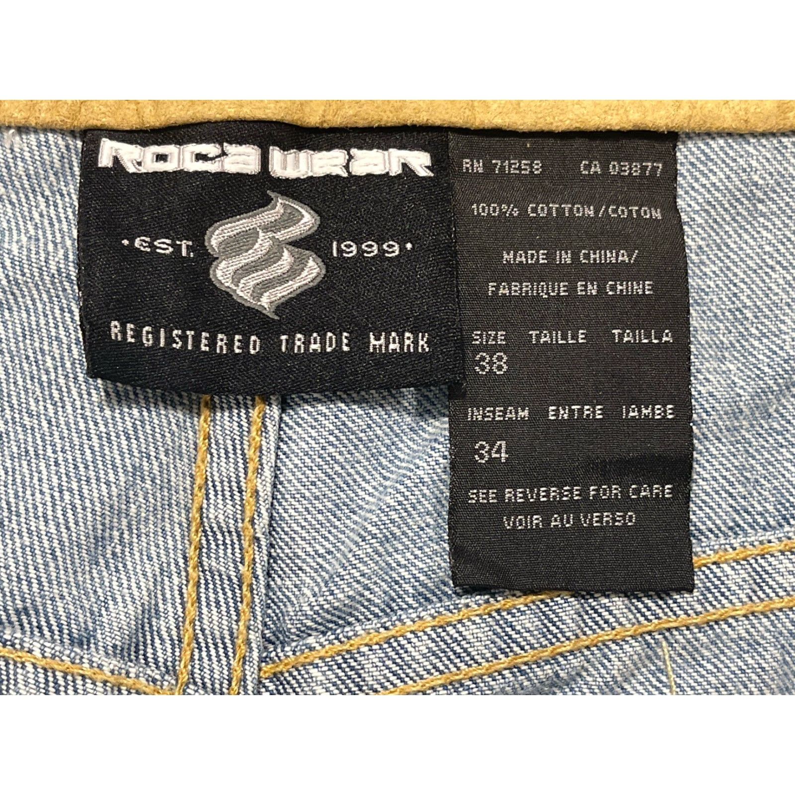 Rocawear VINTAGE Rocawear Jeans Mens 38 Wide-Leg 5-Pocket Denim Blue Embroidered 90s Hip Hop Baggy 38x33.5 Size US 38 / EU 54 - 6 Thumbnail