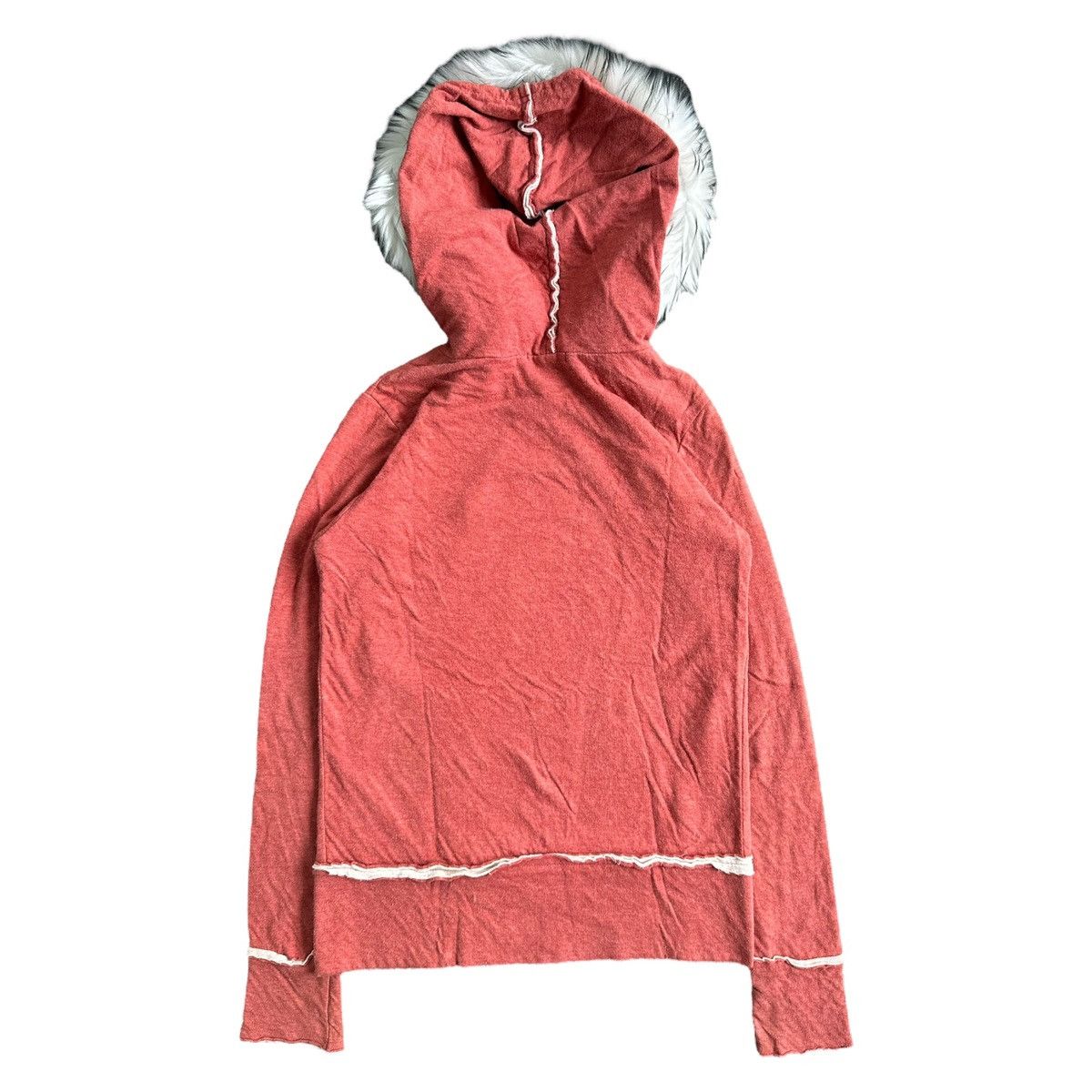 20471120 DISTRESSED EAGLE Zip FUR HOODIE PUNK STYLE Size US XS / EU 42 / 0 - 7 Thumbnail