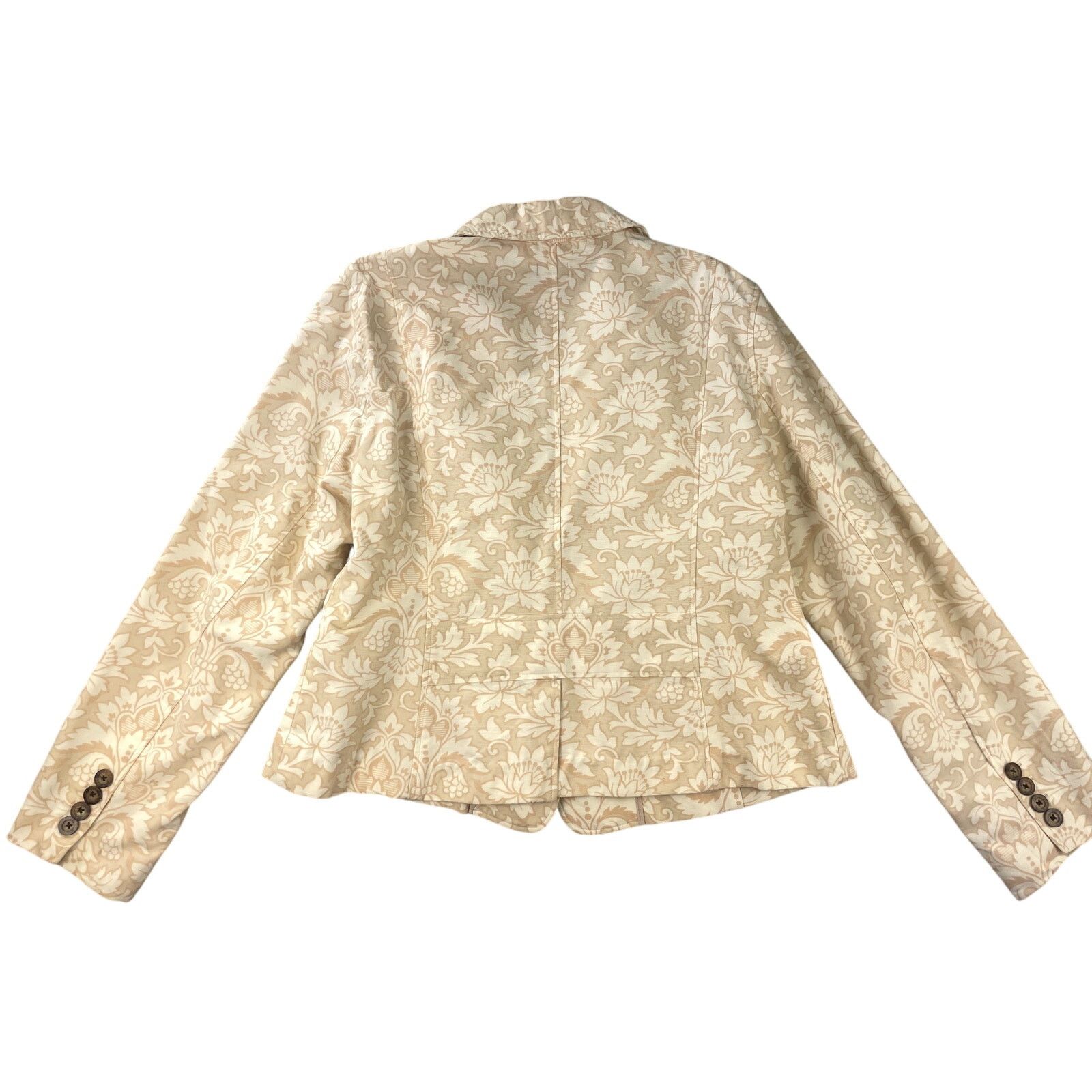Mossimo Mossimo Womens Structured 2 Button Blazer Beige White Floral Size XL / US 12-14 / IT 48-50 - 2 Thumbnail