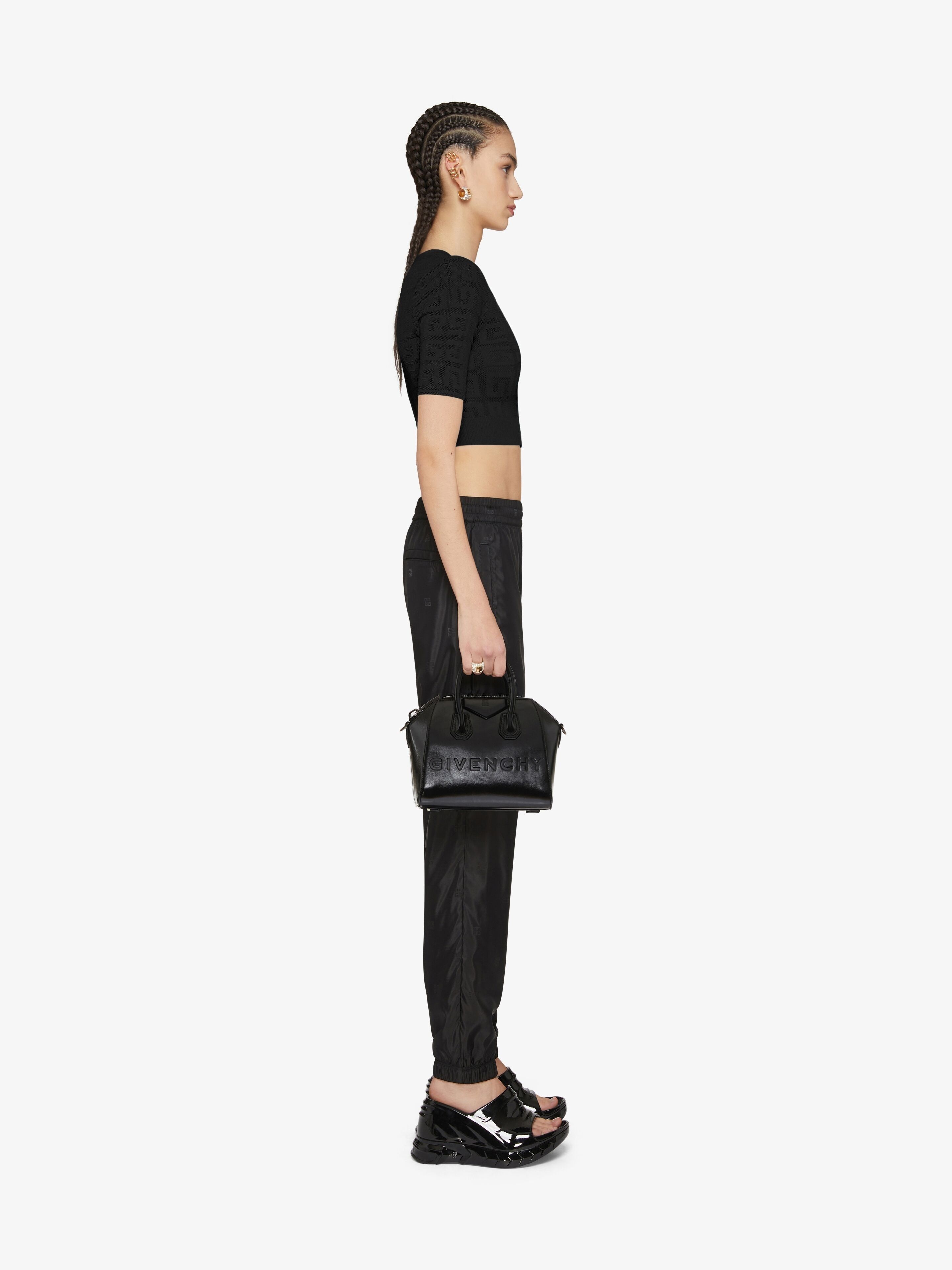 Givenchy o1srvl11e0725 Cropped Sweater In 4g Jacquard in Black Size M / US 6-8 / IT 42-44 - 2 Thumbnail