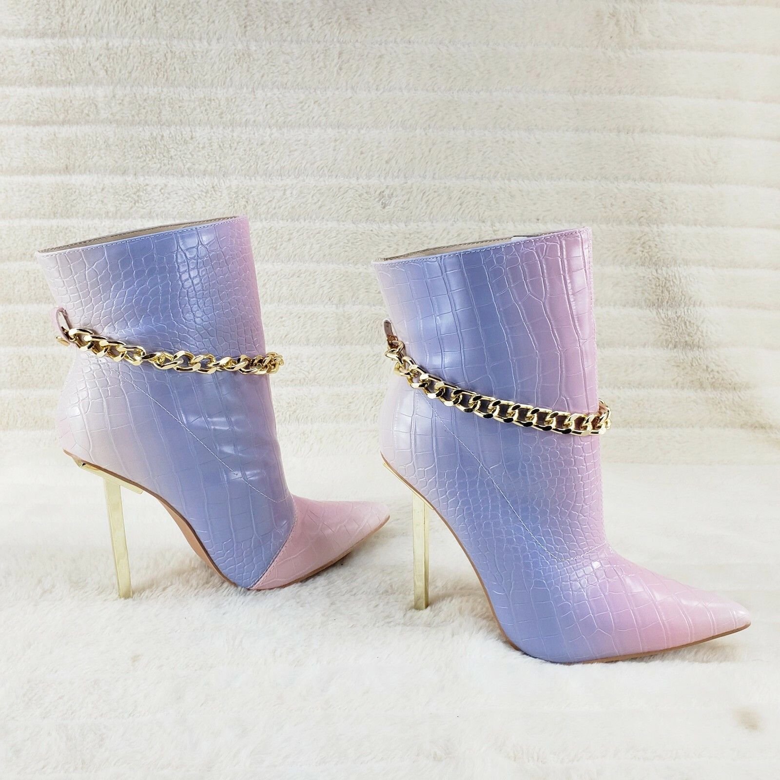 Other Roxy Pink Lilac Pointy Toe Slim Stiletto Heel Sexy Ankle Boo Size US 10 / IT 40 - 2 Thumbnail