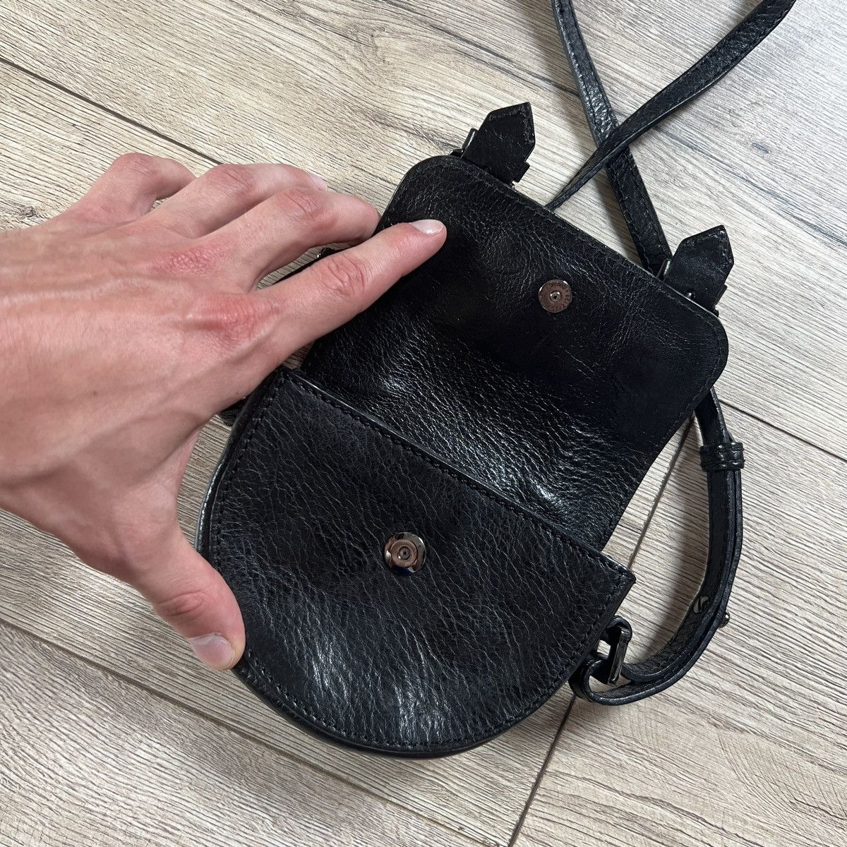 Burberry Burberry Mini Bag Satchel Belt Crossbody Black Leather Size ONE SIZE - 10 Thumbnail