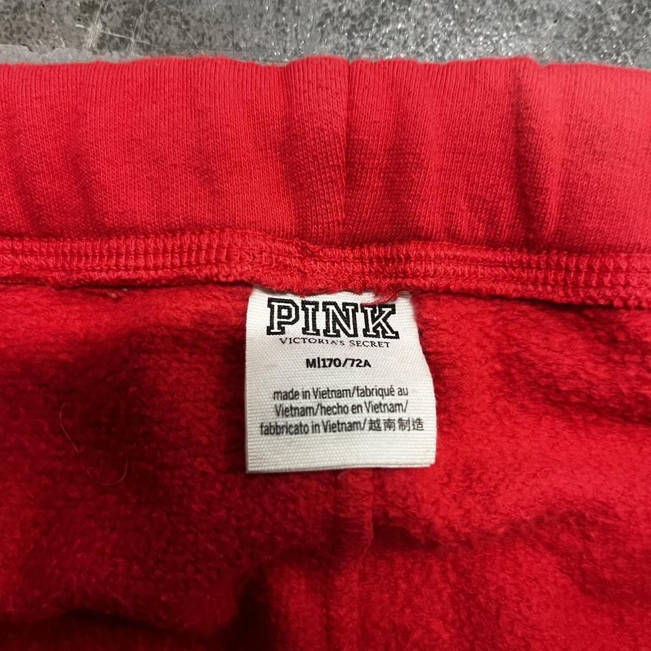 Pink Crazy Vintage Y2K/2000s Baggy Striped Red Pink Victorias Secret Essential Sweatpants with Pockets! Size US 36 / EU 52 - 8 Thumbnail