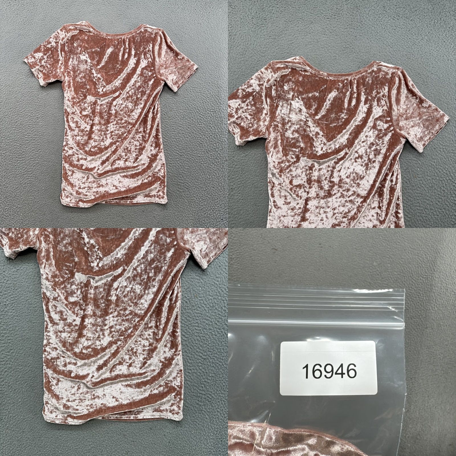 Vintage POL T-Shirt Women’s Pink Velour Front Pocket V-Neck Short Sleeve Pullover Regular Medium Velvet Pocket Tunic 90s? (adjusted) Size M / US 6-8 / IT 42-44 - 8 Thumbnail