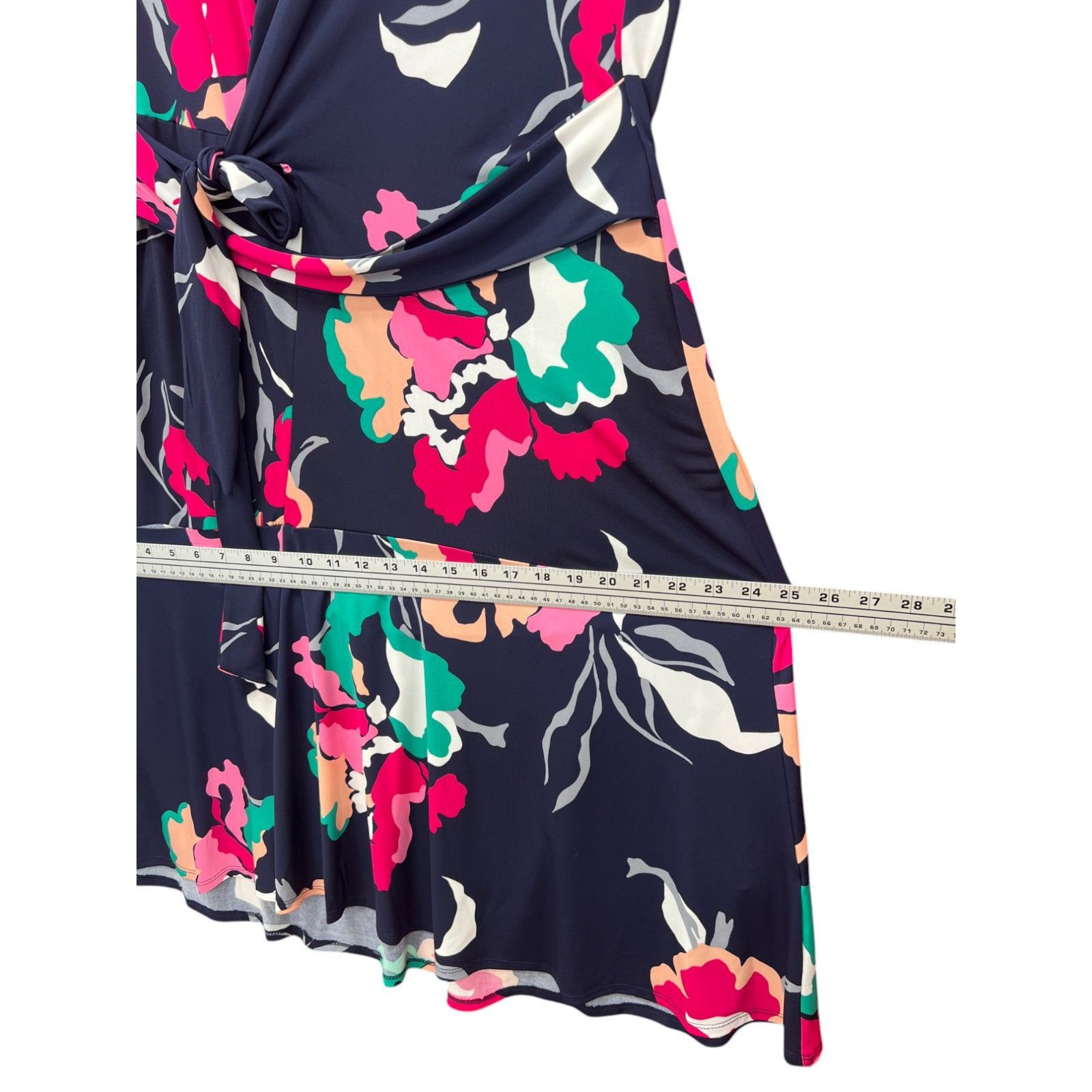 Other Robbie Bee - Women's Short Sleeve Floral Fit + Flare Dress - Size L / US 10 / IT 46 - 7 Thumbnail