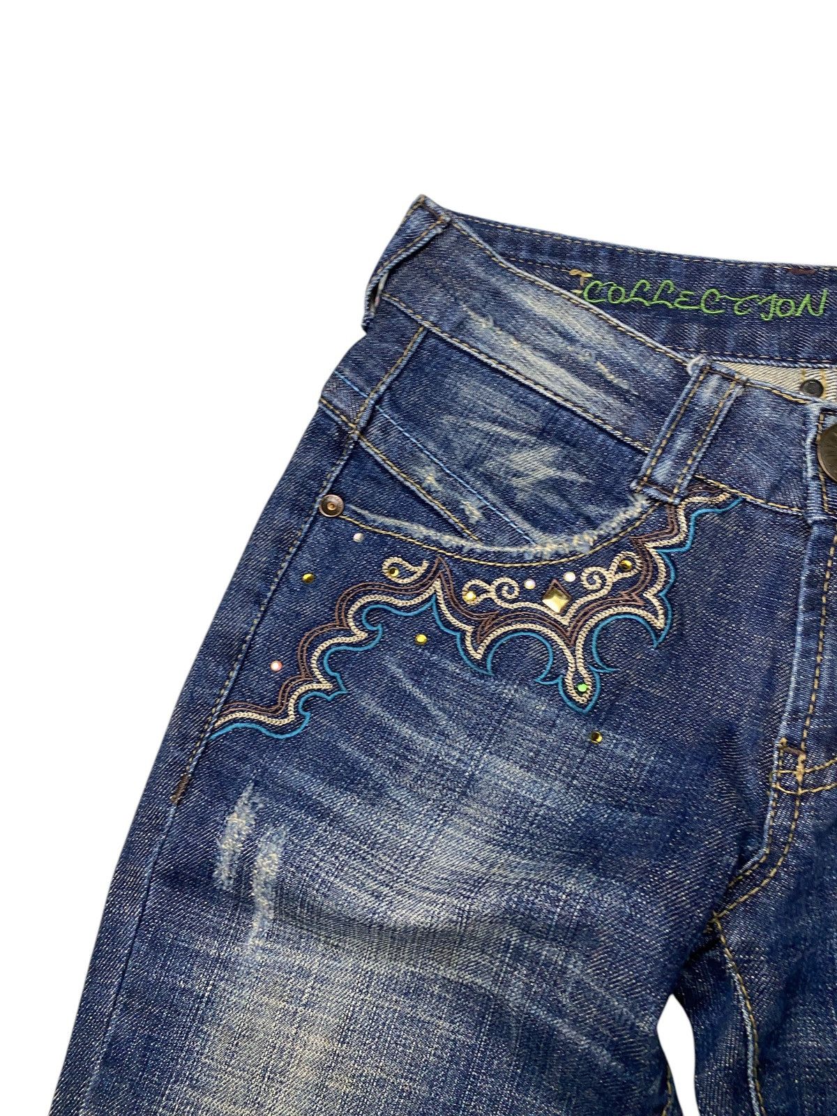 Hysteric Glamour 2000's Cody Blue Tribal Flared Jeans Size US 26 / EU 42 - 5 Thumbnail