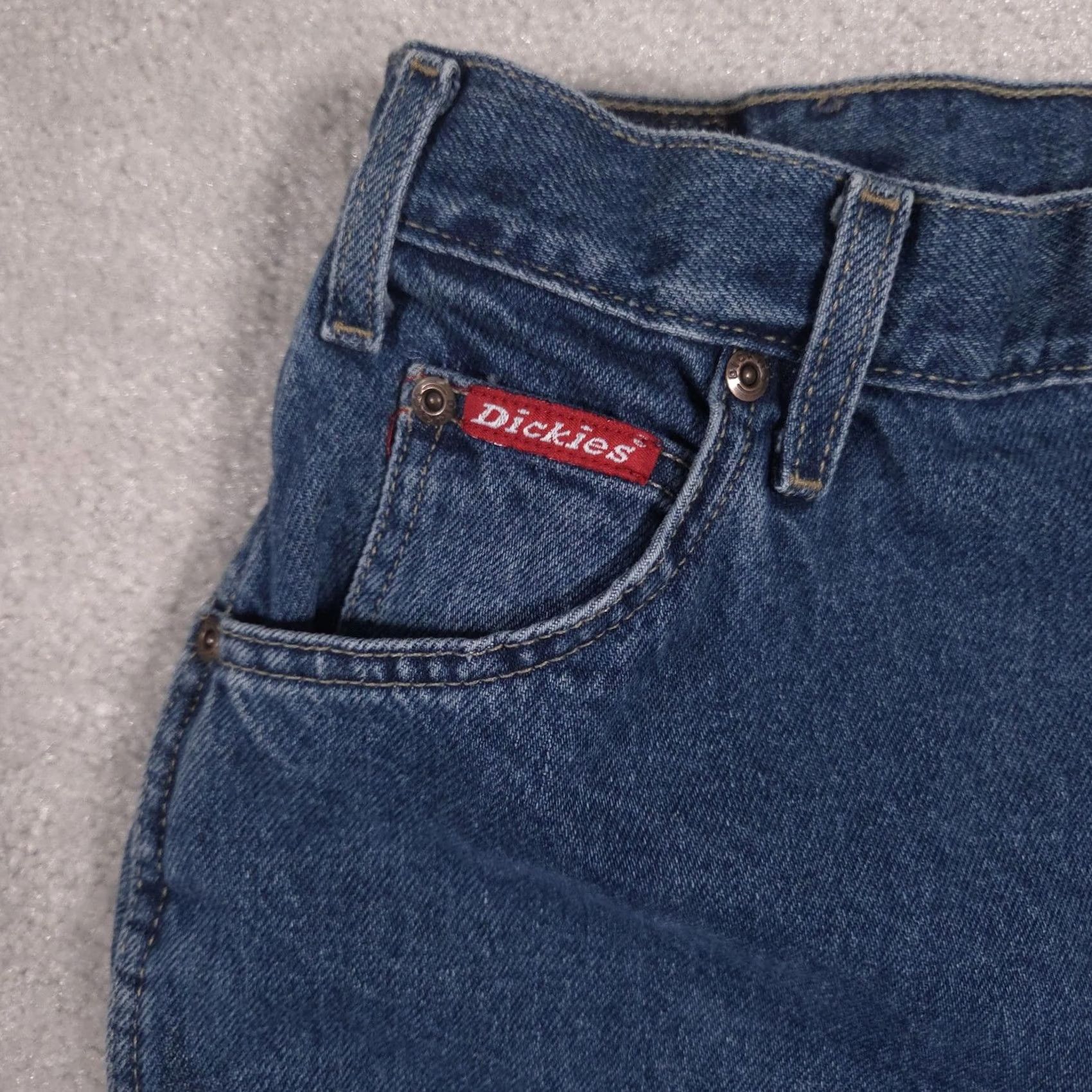 Dickies Dickies Jeans Womens 14T Blue Medium Wash High Rise Tapered Cotton Denim Tall Size 36" / US 14 / IT 50 - 3 Thumbnail