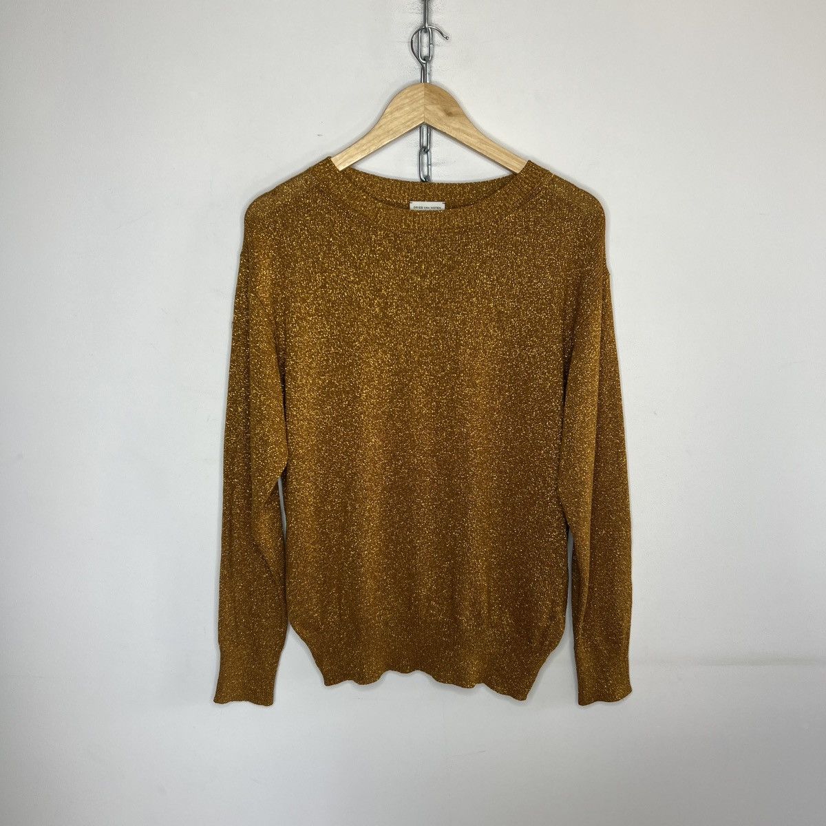 Dries Van Noten Dries Van Noten Gold Glitter Sweater Jumper Size S / US 4 / IT 40 - 1 Thumbnail