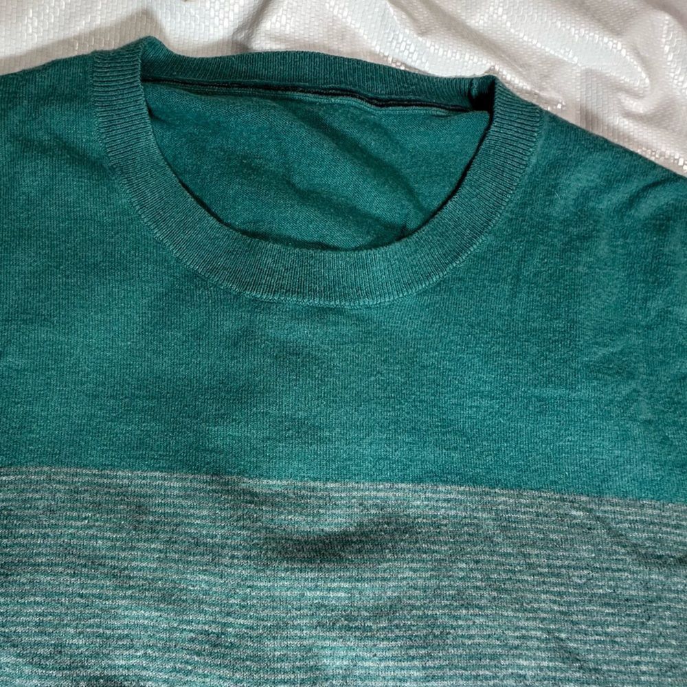 Banana Republic Banana Republic Pima Cotton blend teal striped crew neck swe Size US S / EU 44-46 / 1 - 3 Thumbnail