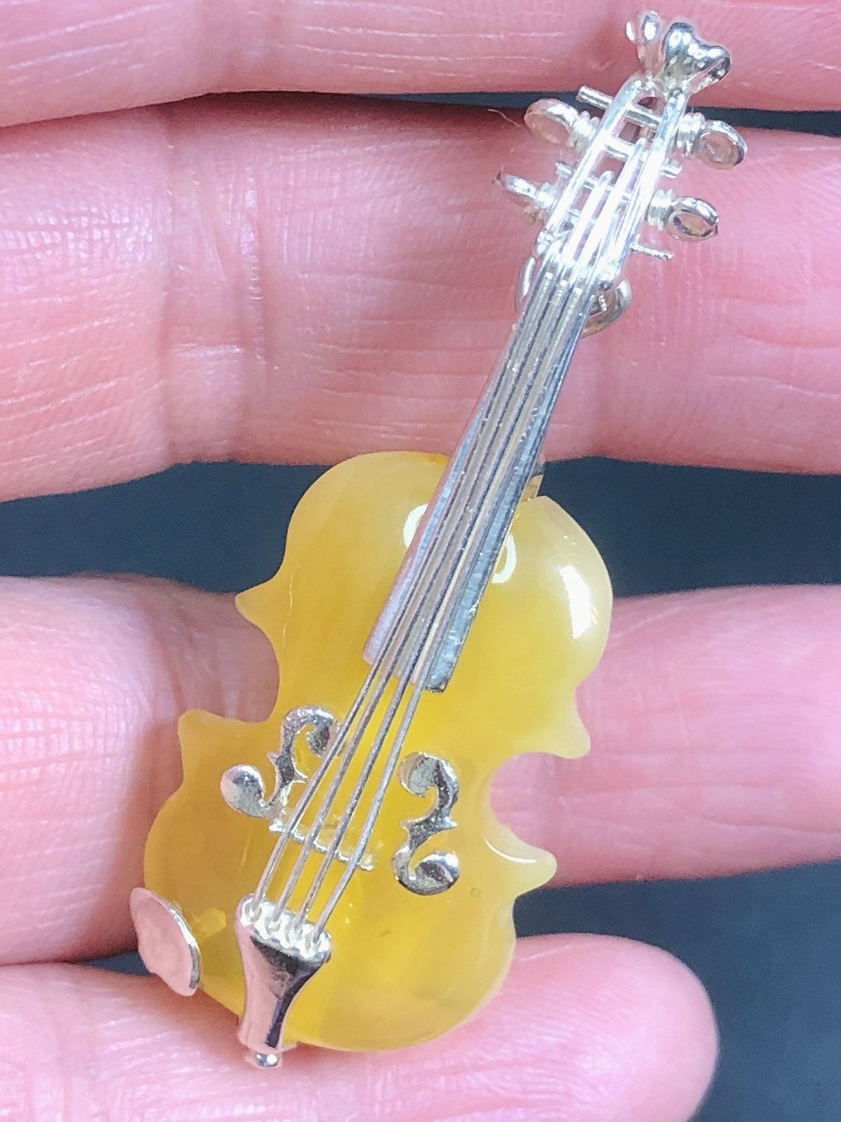 Other Handmade Genuine Baltic Yellow Amber Brooch/Pendant Size ONE SIZE - 3 Thumbnail