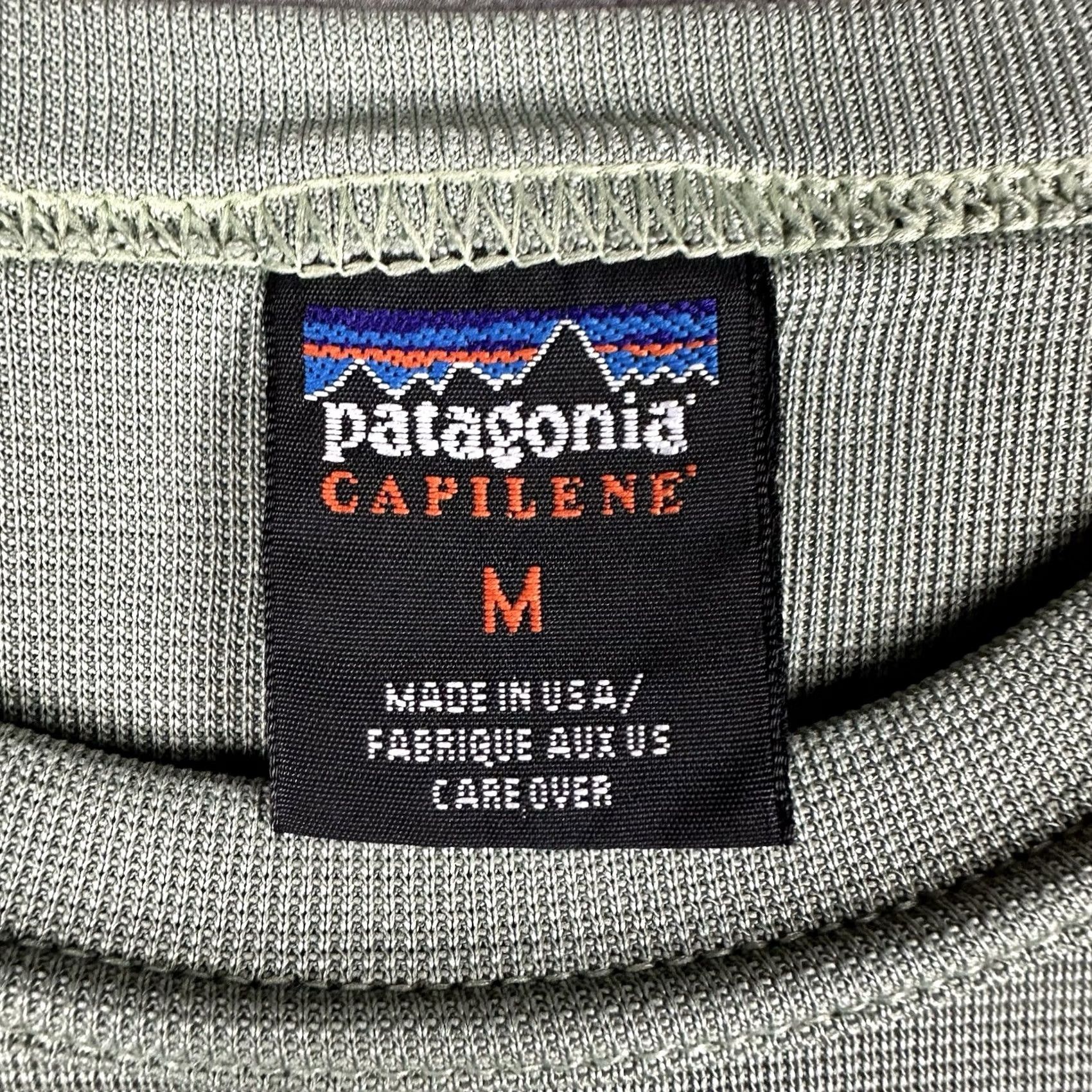 Patagonia VINTAGE Patagonia Capilene Shirt Mens Medium Green Crew Neck Stretch Made In USA Size US M / EU 48-50 / 2 - 4 Thumbnail