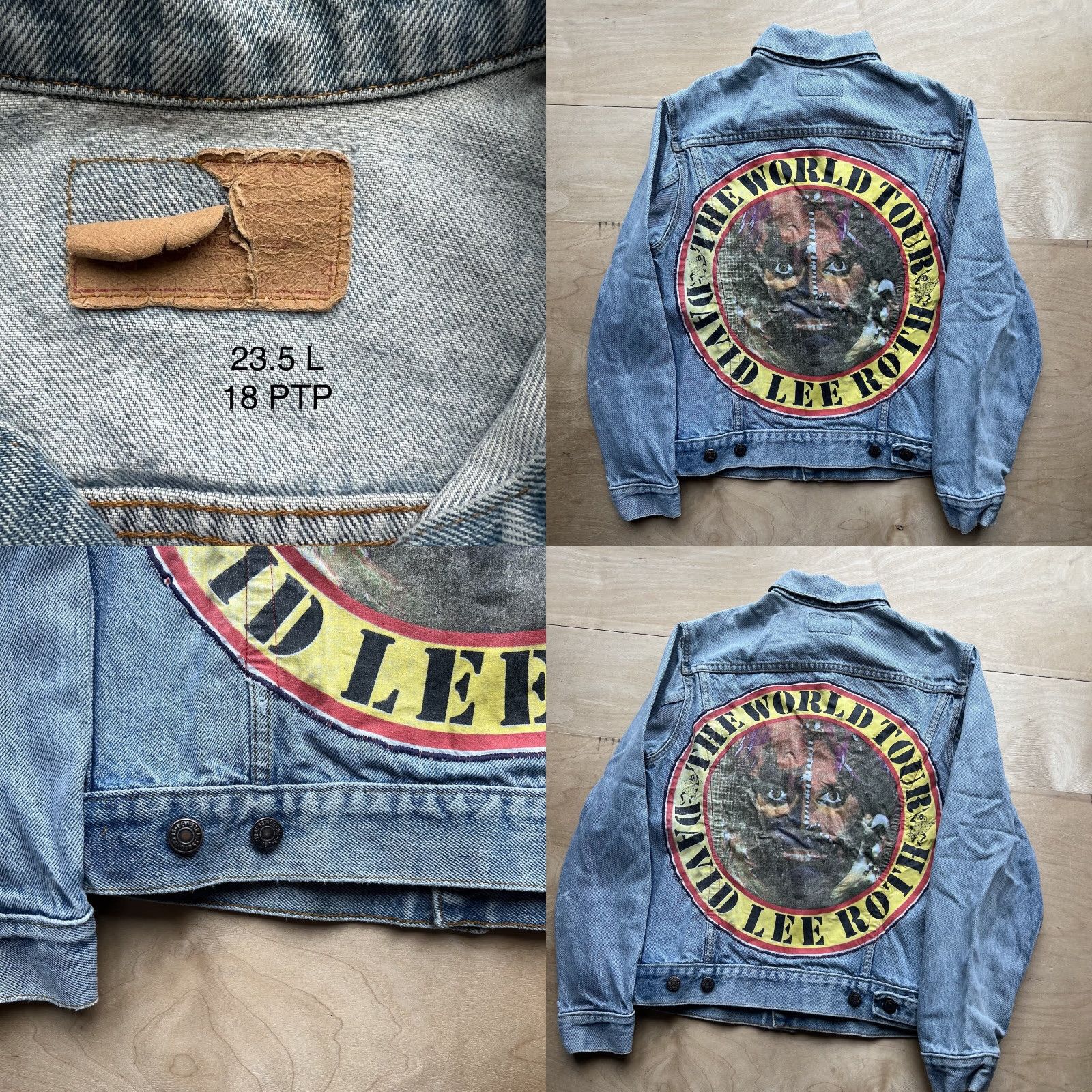 Levi's Vintage Levi's Jacket Blue S 80s David Lee Roth World Tour Eat em Smile Grunge Overcoat Denim Cotton Button Size US S / EU 44-46 / 1 - 8 Thumbnail