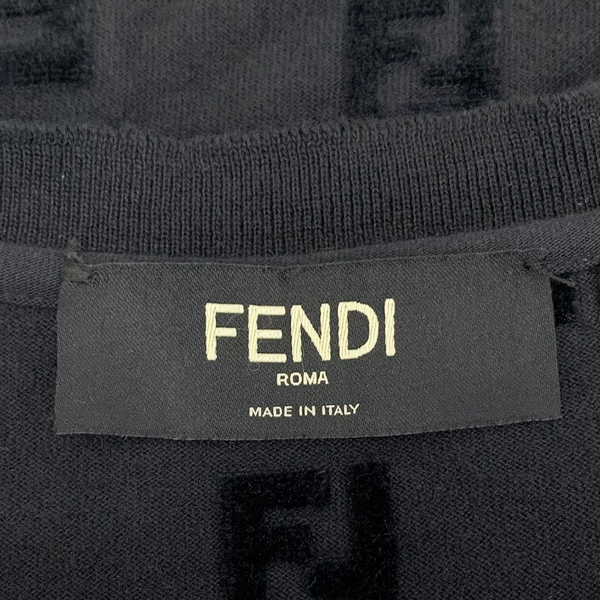 Fendi Fendi Black Classic Flocked Short Sleeve T-shirt K26WX Size XS / US 0-2 / IT 36-38 - 5 Thumbnail