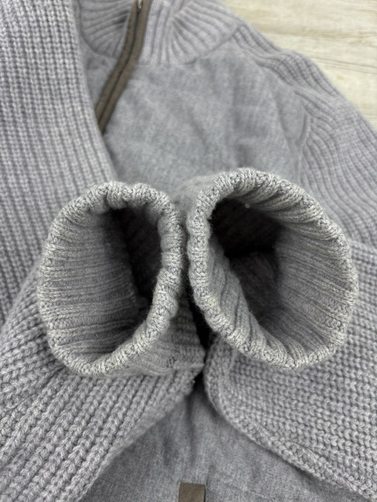 Gran Sasso Rare Sartorial Gran Sasso Knit Wool-Cashmere Down Jacket Full-Zip Cardigan Bomber Size US XL / EU 56 / 4 - 18 Thumbnail
