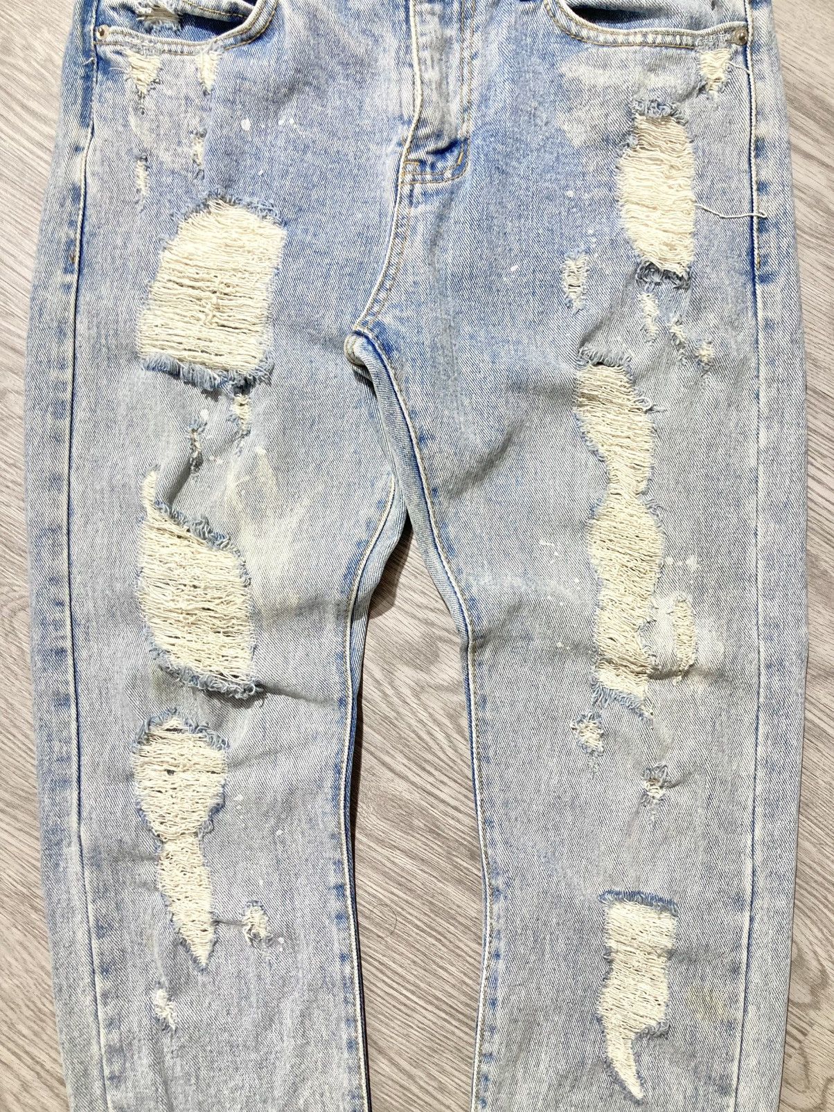 If Six Was Nine 2000s Idun Distressed Ripped Denim Blue Jeans Lgb Punk Style Size US 30 / EU 46 - 6 Thumbnail