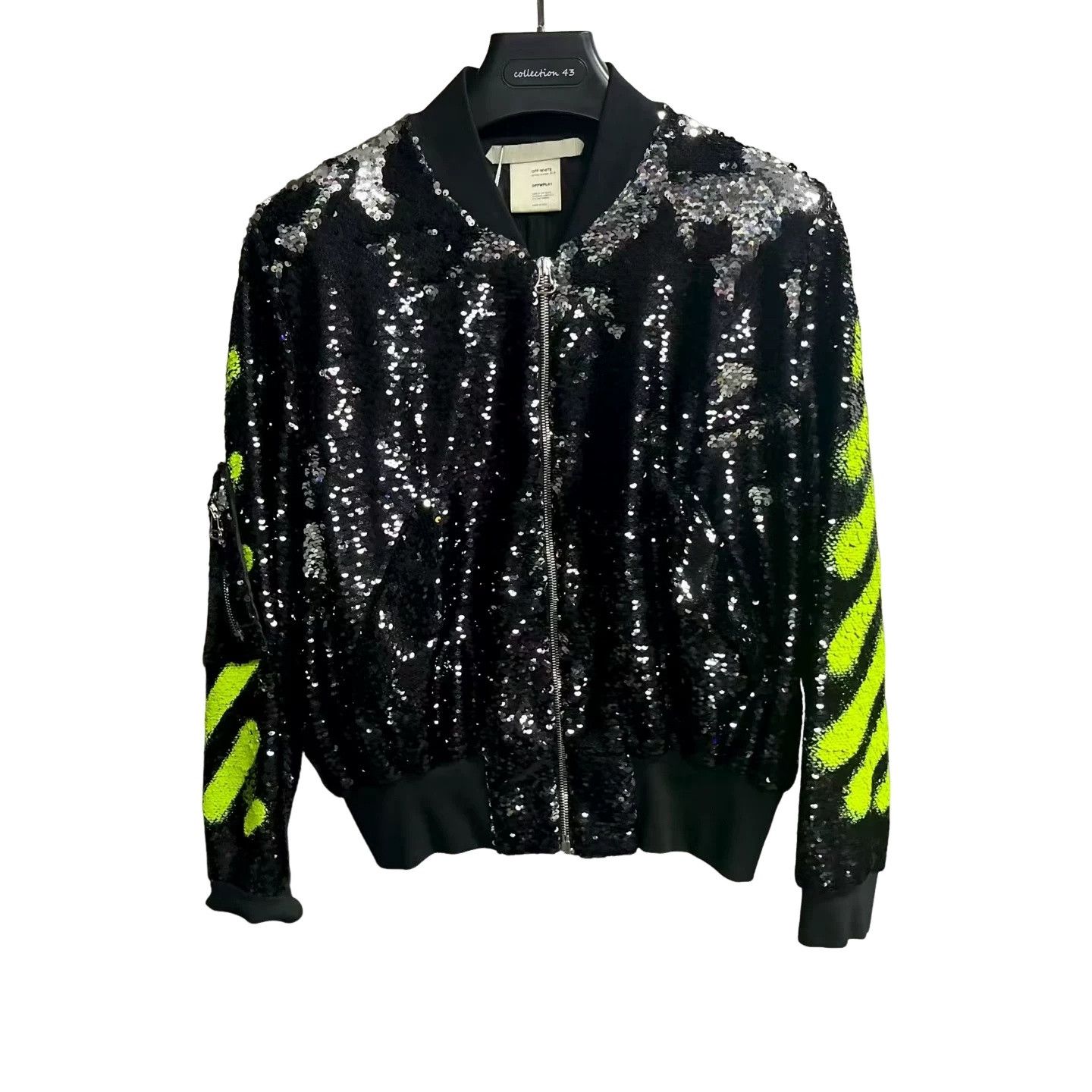 Off-White Off-White Sequin Striped Bomber Jacket US M Size US M / EU 48-50 / 2 - 1 Thumbnail