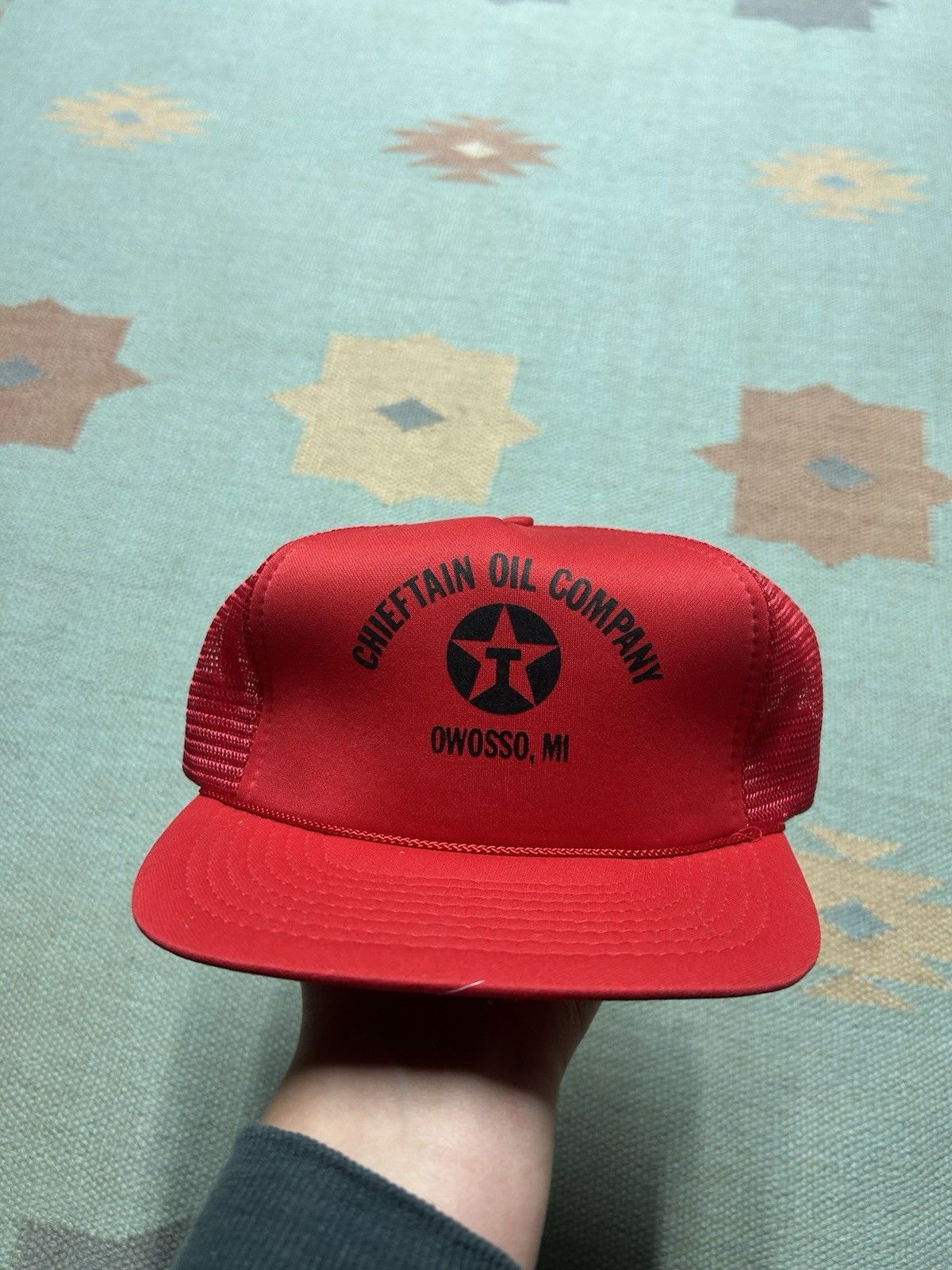 Vintage Vtg trucker hat Chieftain oil company Owosso Michigan Texaco Size ONE SIZE - 2 Thumbnail
