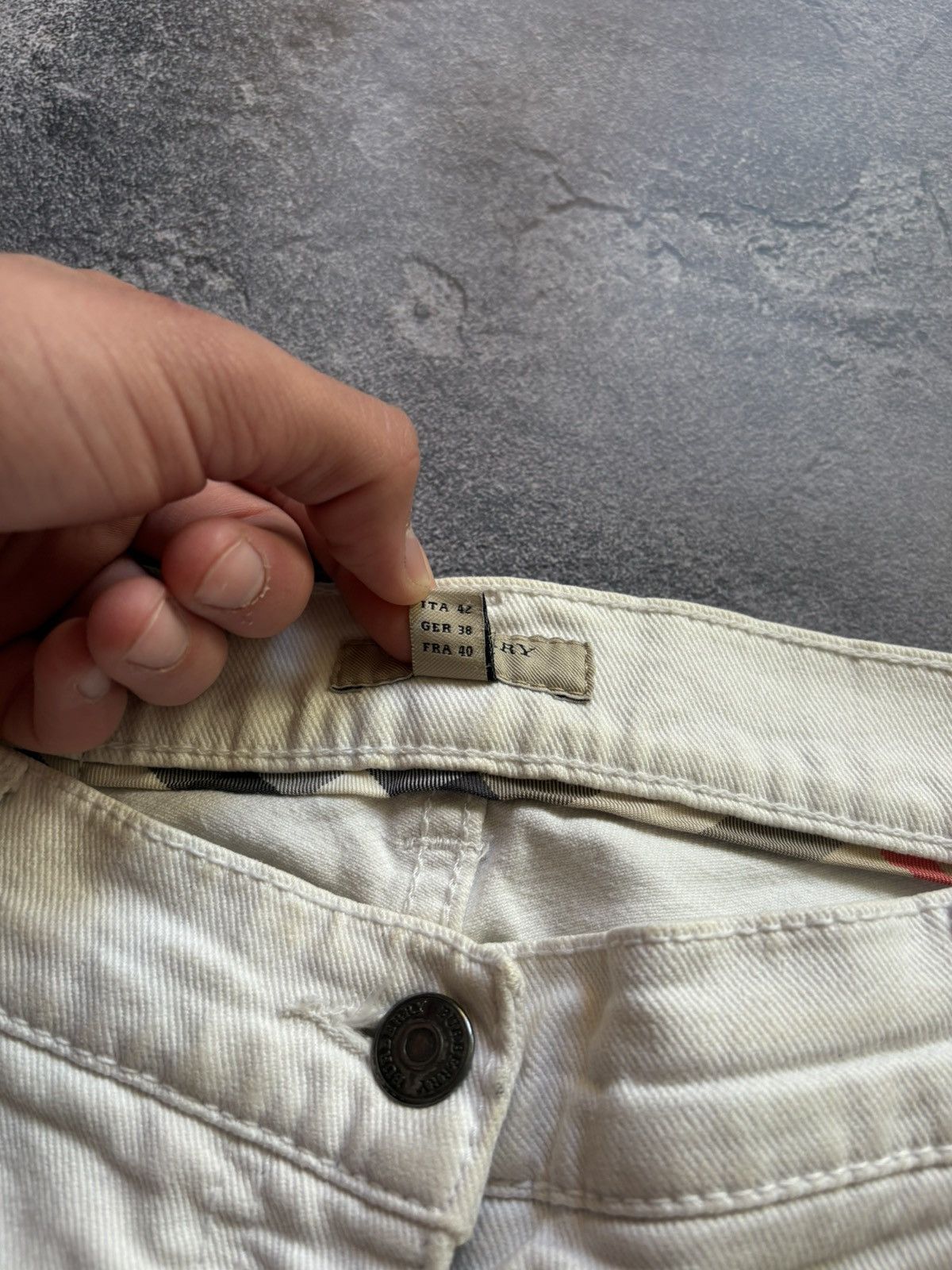 Burberry Vintage Burberry London Nova Check Luxury White Jeans Size 28" / US 6 / IT 42 - 10 Thumbnail